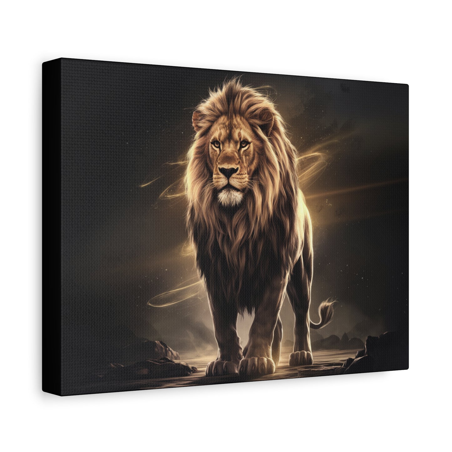 Canvas Print Lion Art Golden Hues