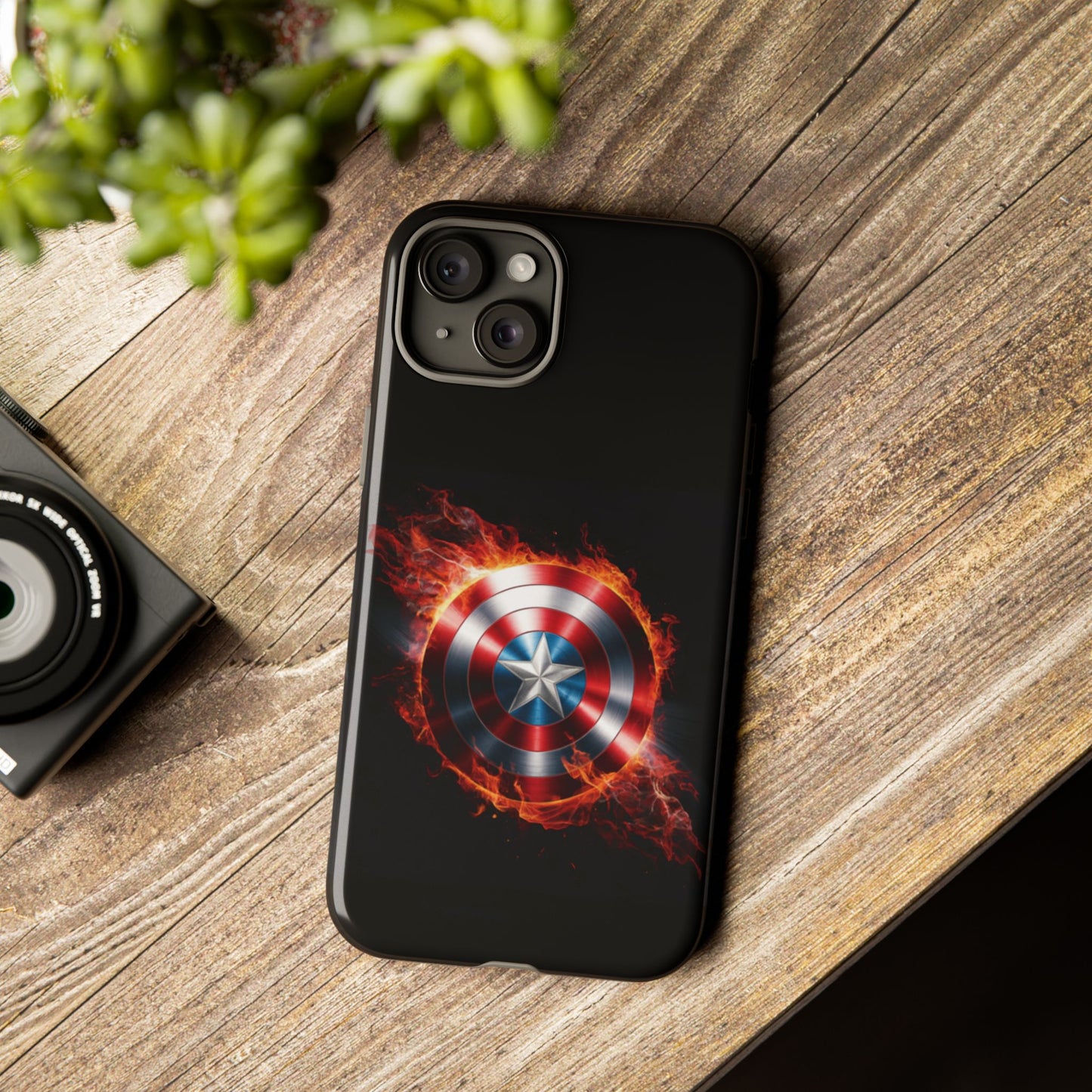 iPhone Case - Captain America Shield in Flames