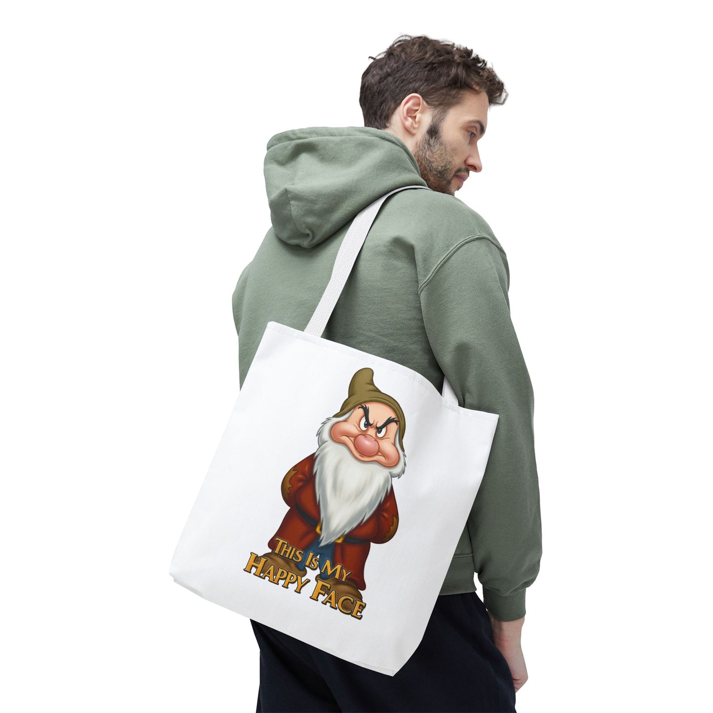 Grumpy Dwarf Tote Bag - "This Is My Happy Face"