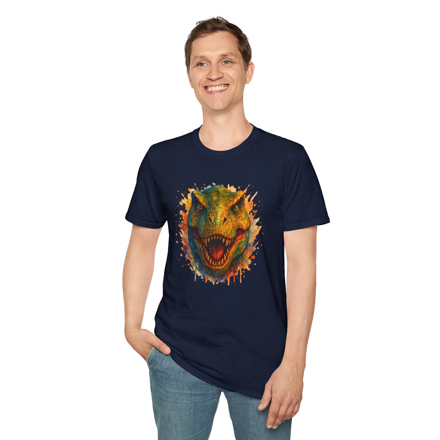 Watercolor T-Rex T-Shirt | Psychedelic Dinosaur Tee | Prehistoric Rainbow Dino Gift | Unisex Cotton Graphic Shirt Jurassic Tee