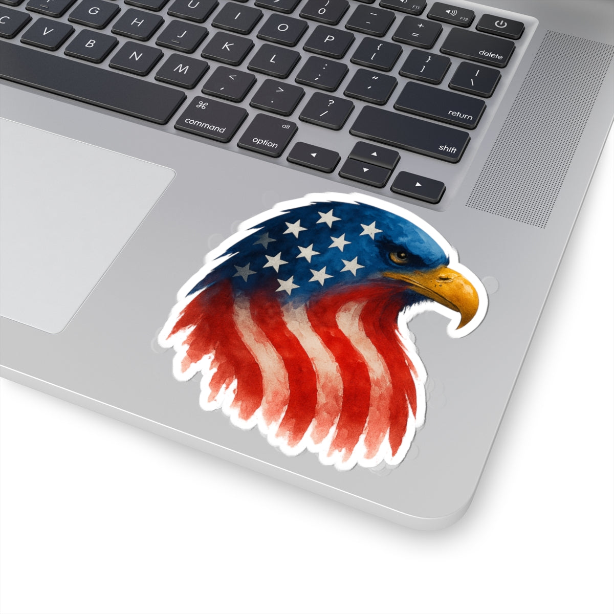 Patriotic Eagle Sticker - American Flag Decal, Kiss-Cut Vinyl for Laptop, Journal, Scrapbook, July 4th Decor, Veterans Gift