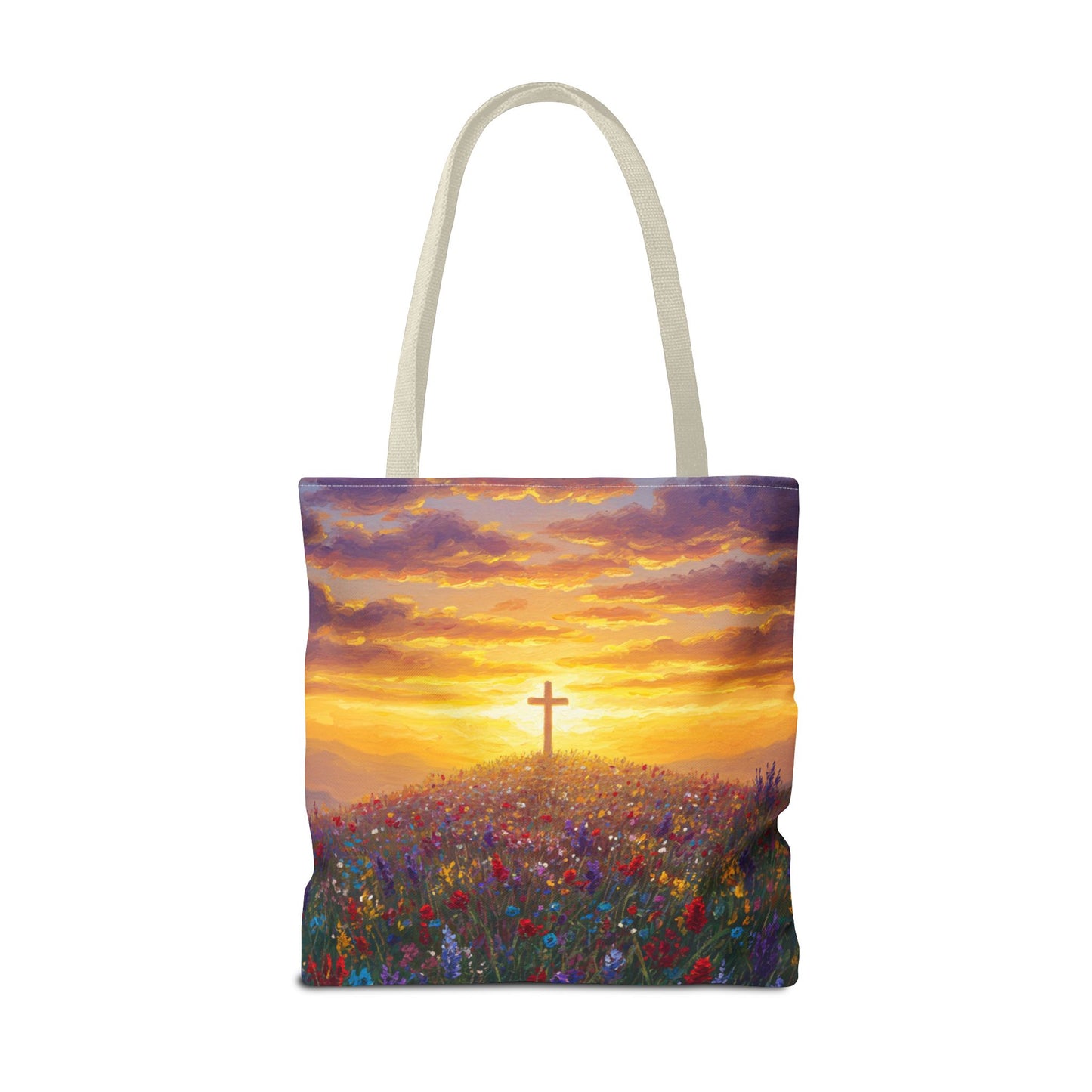 Cross Painted Tote Bag Christian Bag Inspirational Tote Spiritual Bag Religious Tote Bag