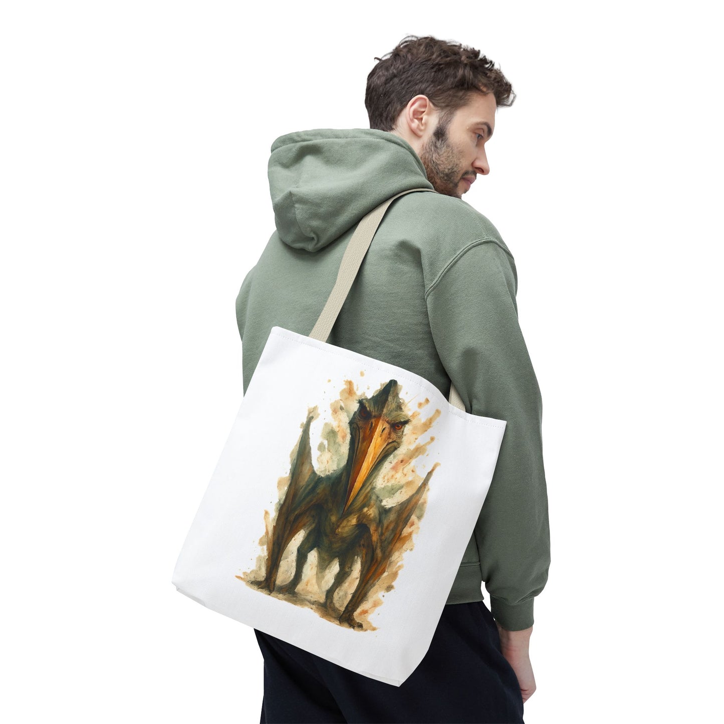 Quetzalcoatlus Tote Bag | Dinosaur Art Canvas Shopper | Prehistoric Pterosaur Gift for Dino Lovers | Eco-friendly Reusable Bag Jurassic Tote