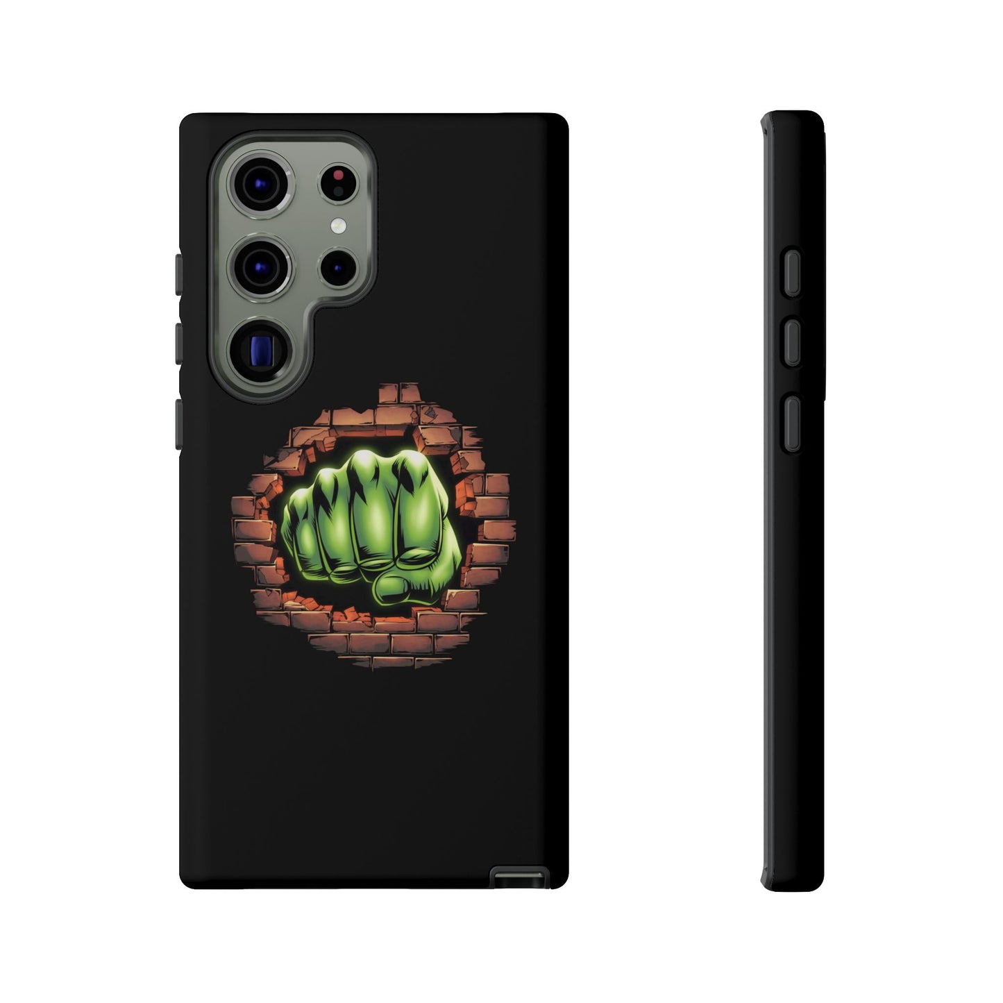 Samsung Phone Case, Green Fist Smashing Wall Design, Comic Book Phone Case, Geeky Case