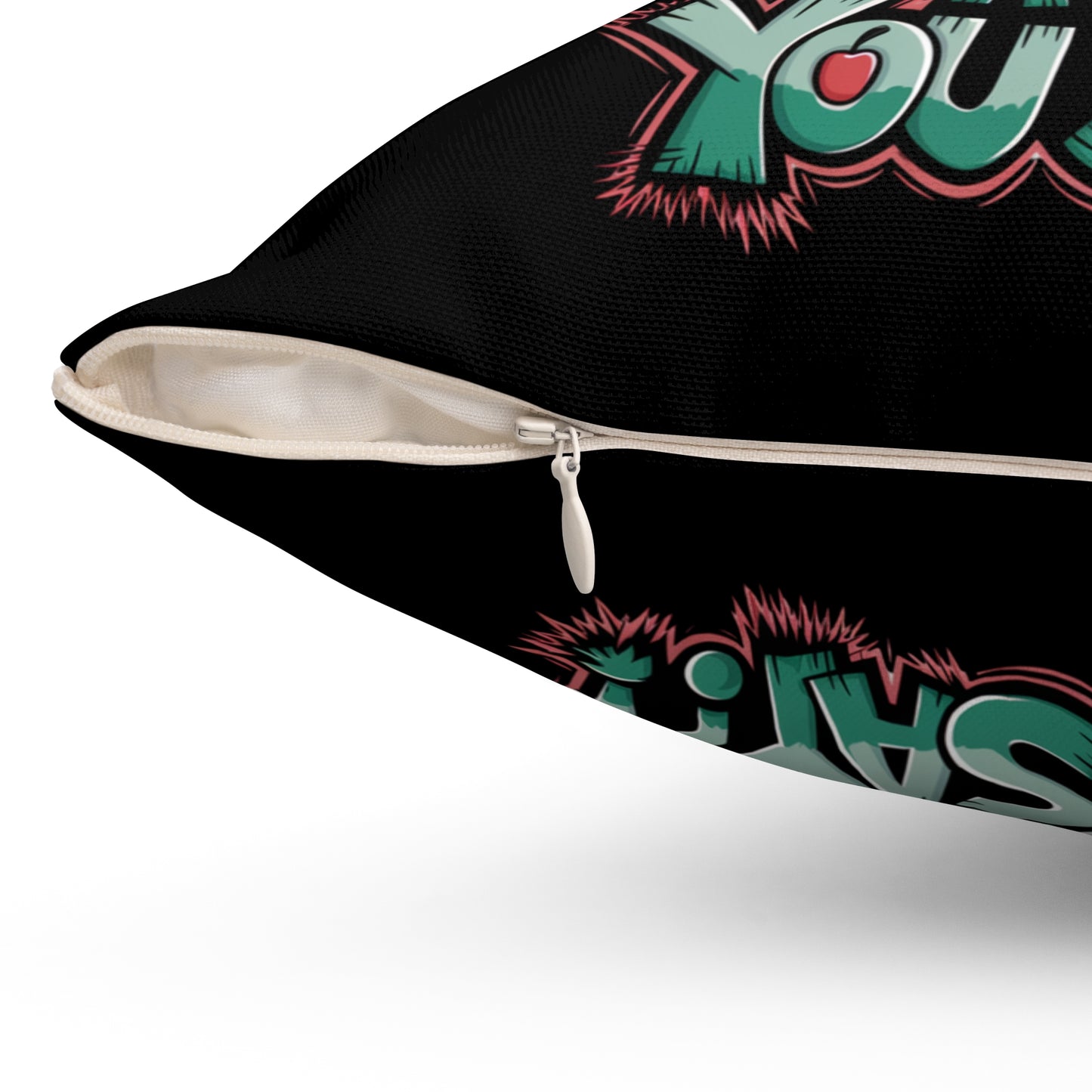Square Pillow - Poison Apple Design - 'An Apple a Day You Say'