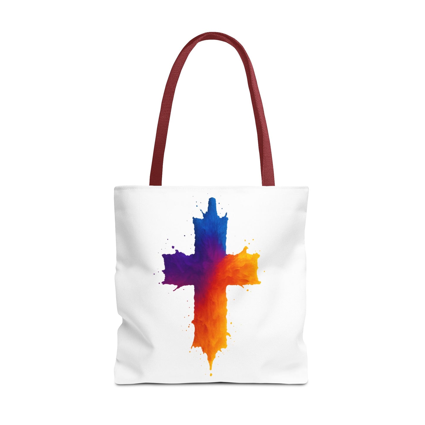 Watercolor Cross Tote Bag, Faith Tote, Christian Gift Bag, Religious Art Shoulder Bag, Inspirational Everyday Carry, Spiritual Cross Design Tote