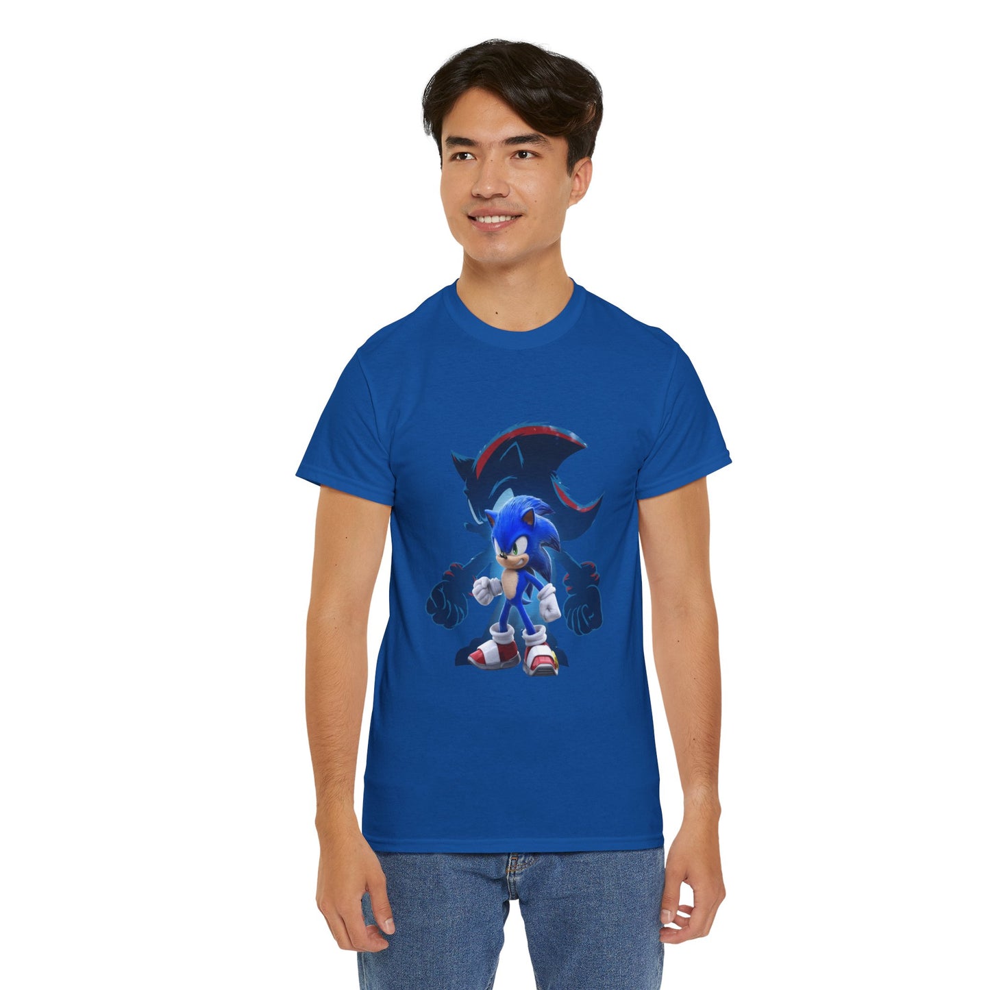Blue Speed Hero Graphic Tee | Retro Gaming Legend T-Shirt | Fan Inspired Gamer Apparel | Cool Vintage Style Unisex Shirt for Adults & Teens