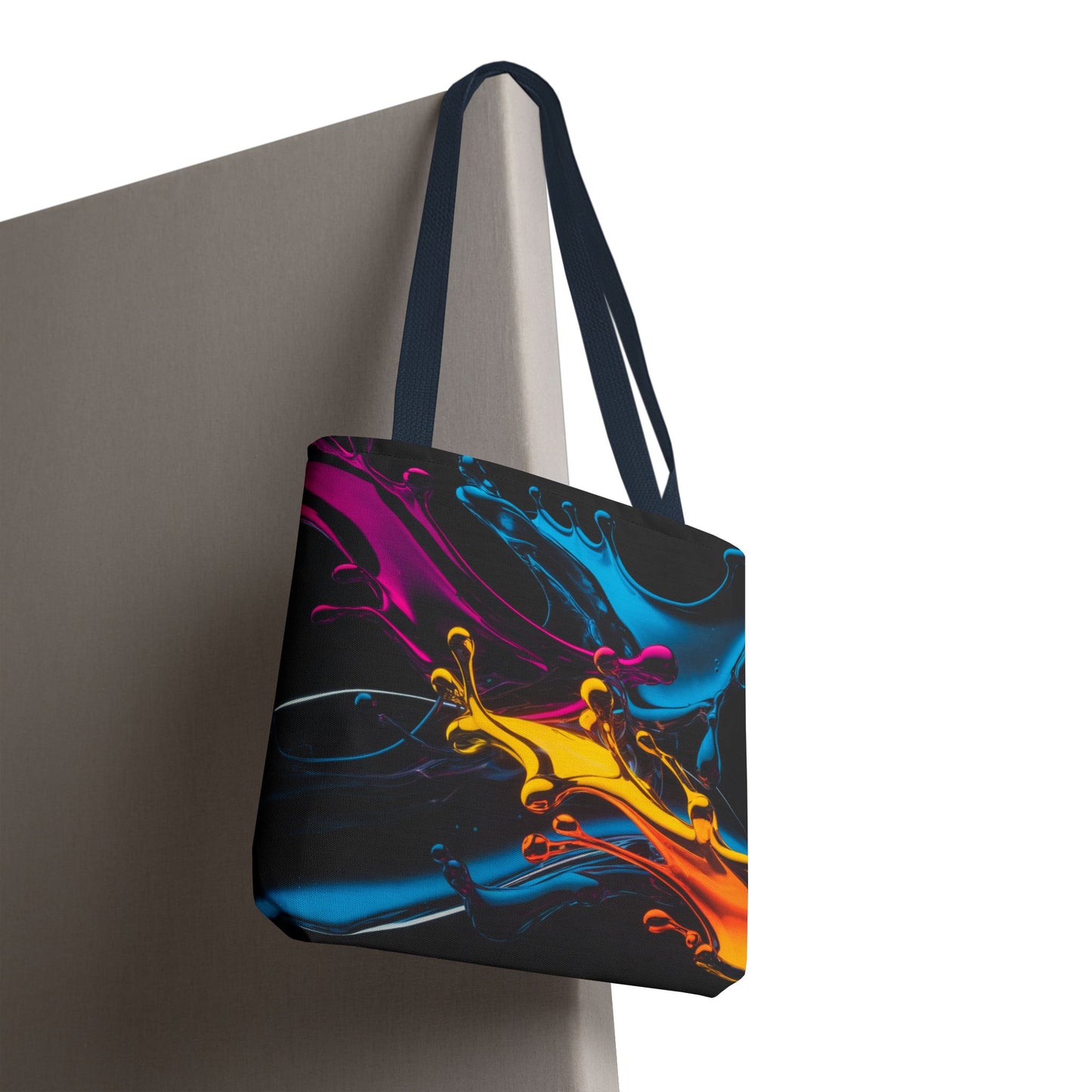 Abstract Neon Splash Tote Bag, Vibrant Colorful Art Bag, Reusable Shopping Bag, Modern Everyday Carryall, Bright Aesthetic Gift For Her