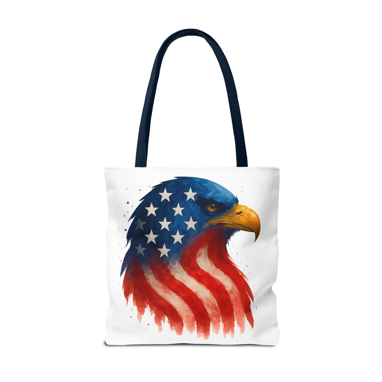 Patriotic Eagle Tote Bag USA Flag Canvas Carryall - Eco-Friendly Independence Day, Memorial Day Gift for Veterans, Reusable Shopping Bag