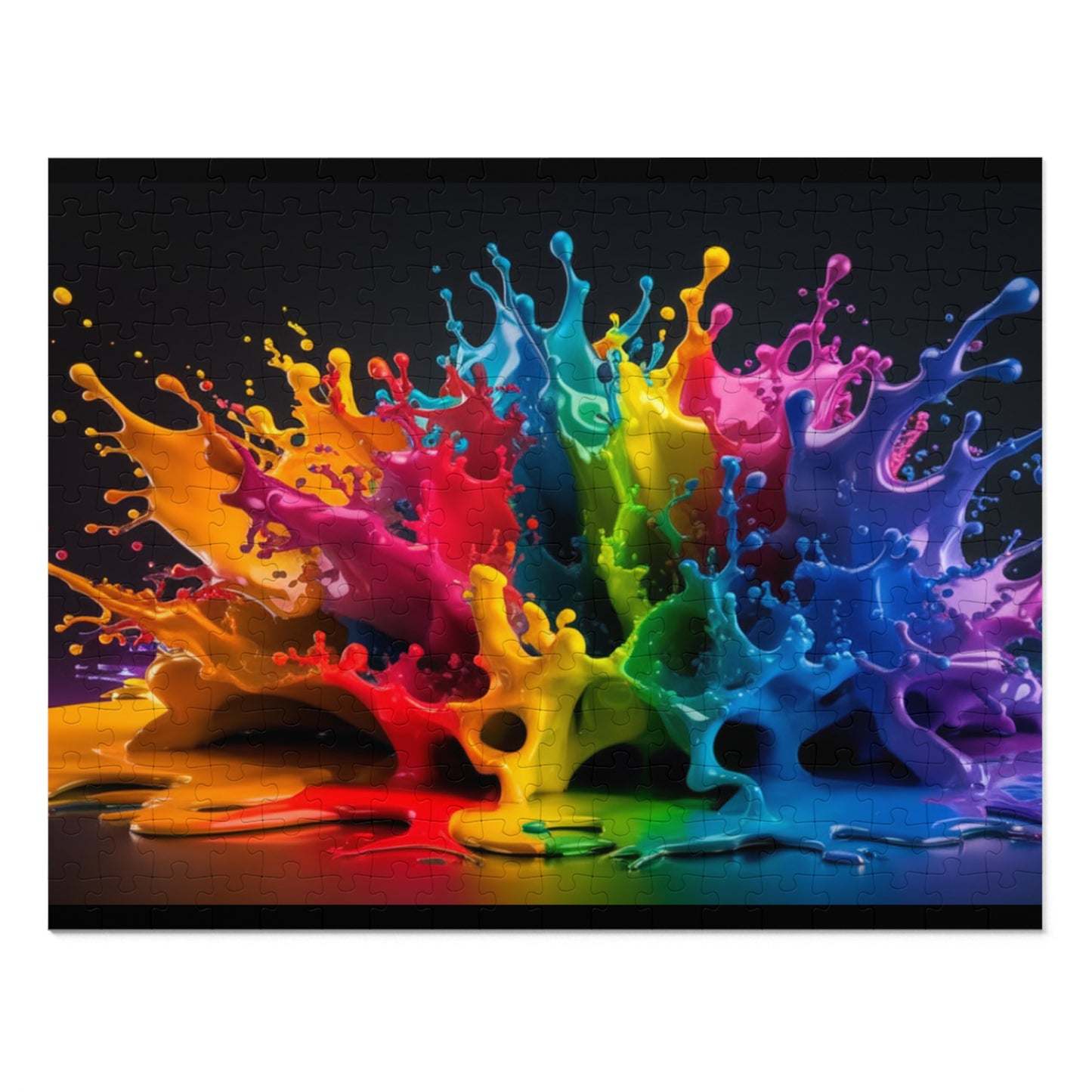 Vibrant Splash Jigsaw Puzzle with Tin - Colorful Pieces for Family Fun