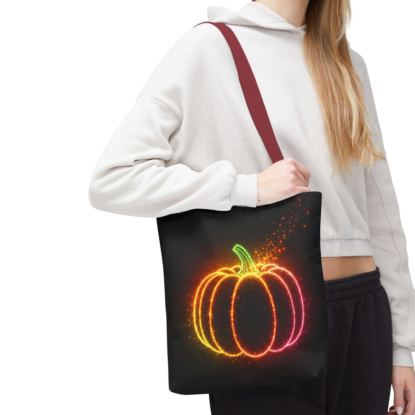 Neon Pumpkin Tote Bag, Halloween Tote, Fall Aesthetic Trick Or Treat Bag, Spooky Season Accessory, Pumpkin Bag, Fall Gift Idea