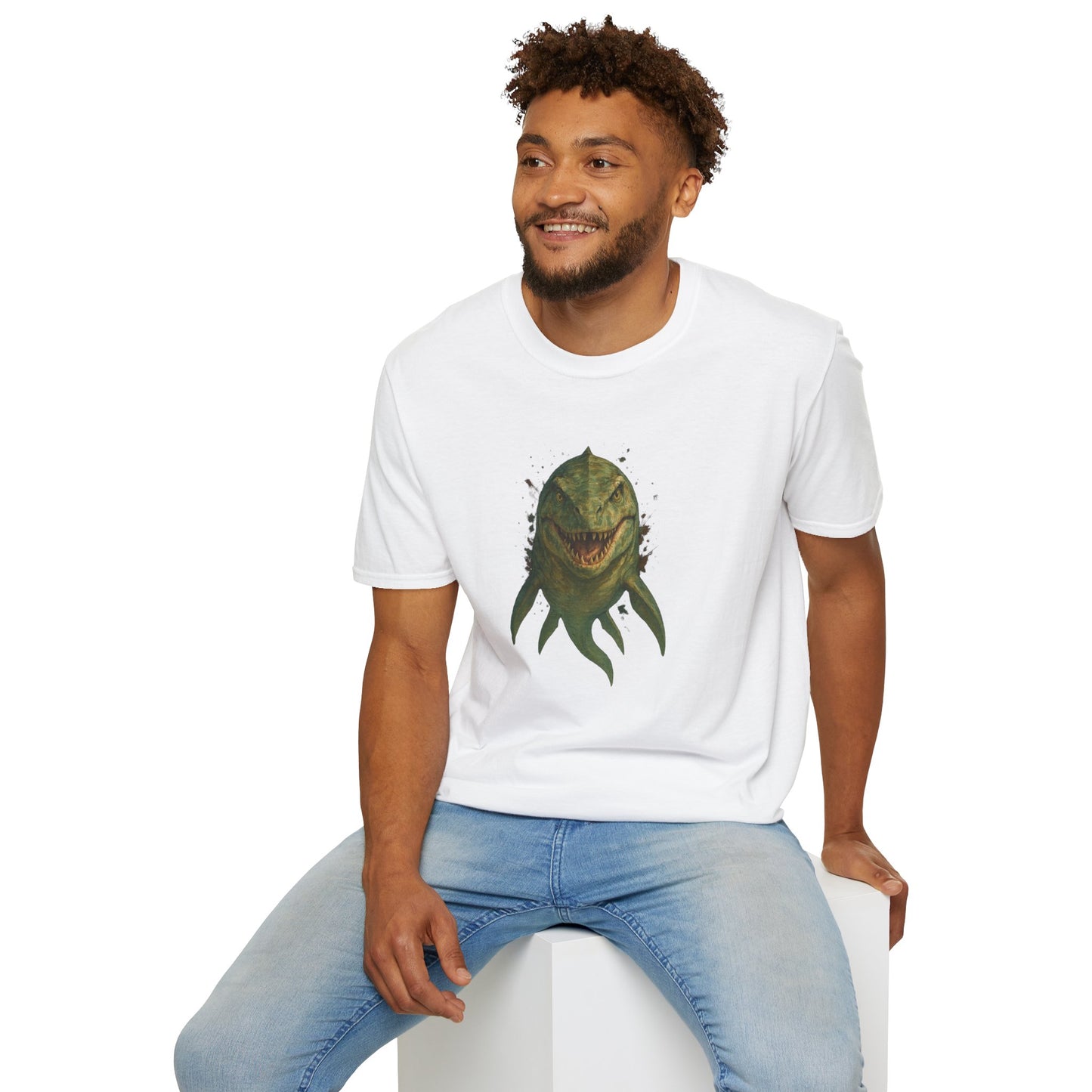 Watercolor Mosasaurus T-Shirt | Prehistoric Sea Dinosaur Tee | Fossil Lover Gift | Unisex Cotton Graphic Shirt Jurassic Tee