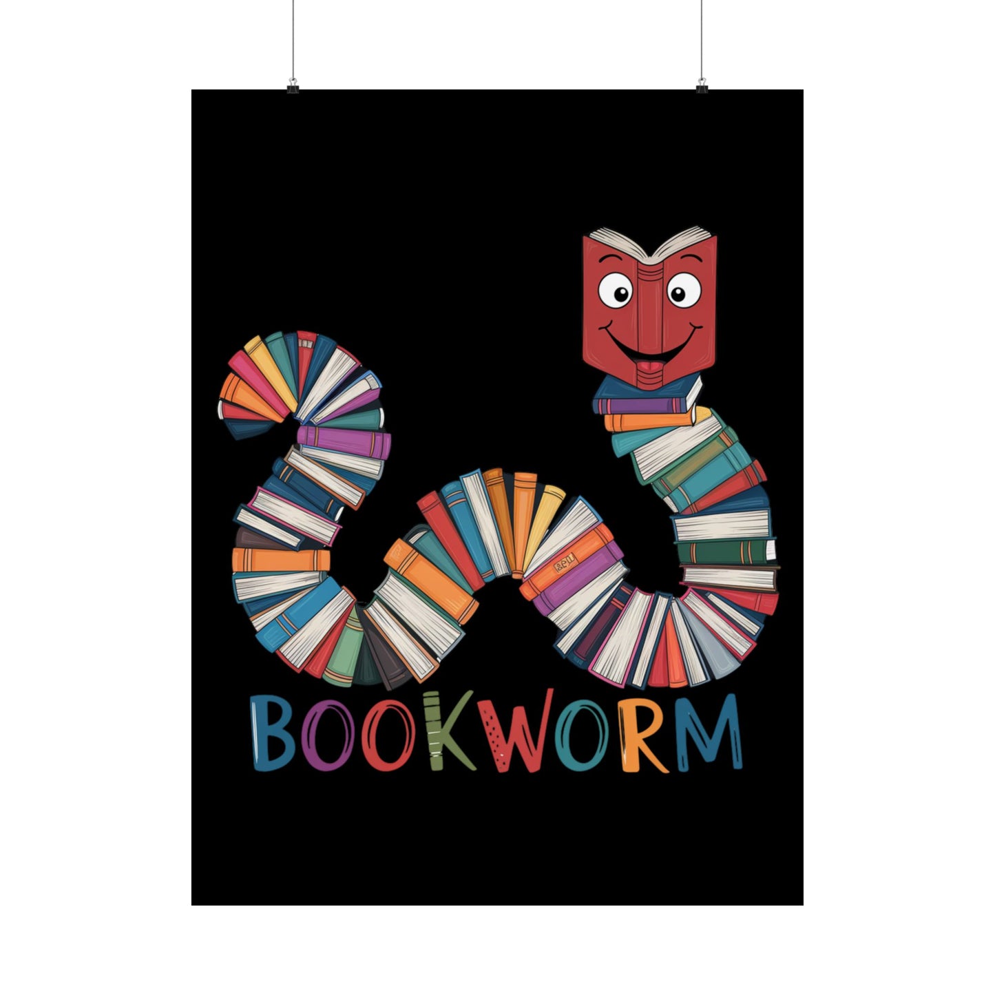 Vertical Poster Bookworm Matte Print