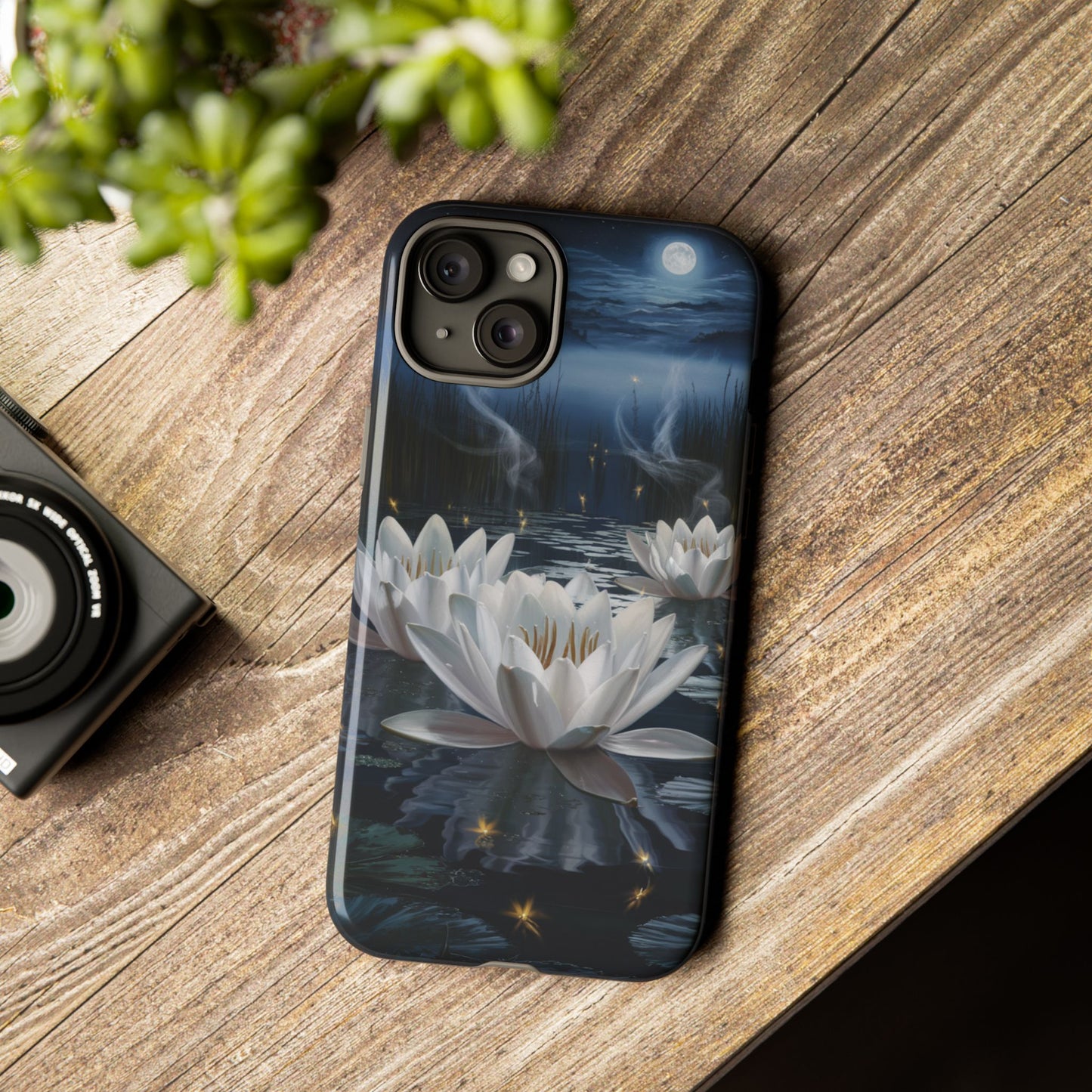 iPhone Case - Water Lilies Moonlight Design