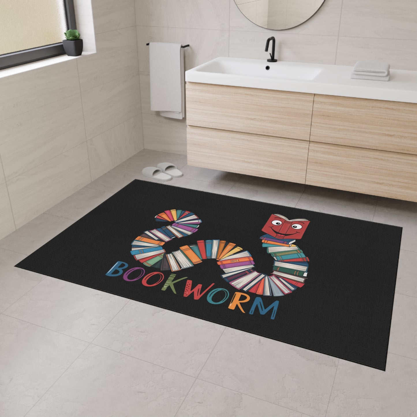 Floor Mat - Bookworm Design