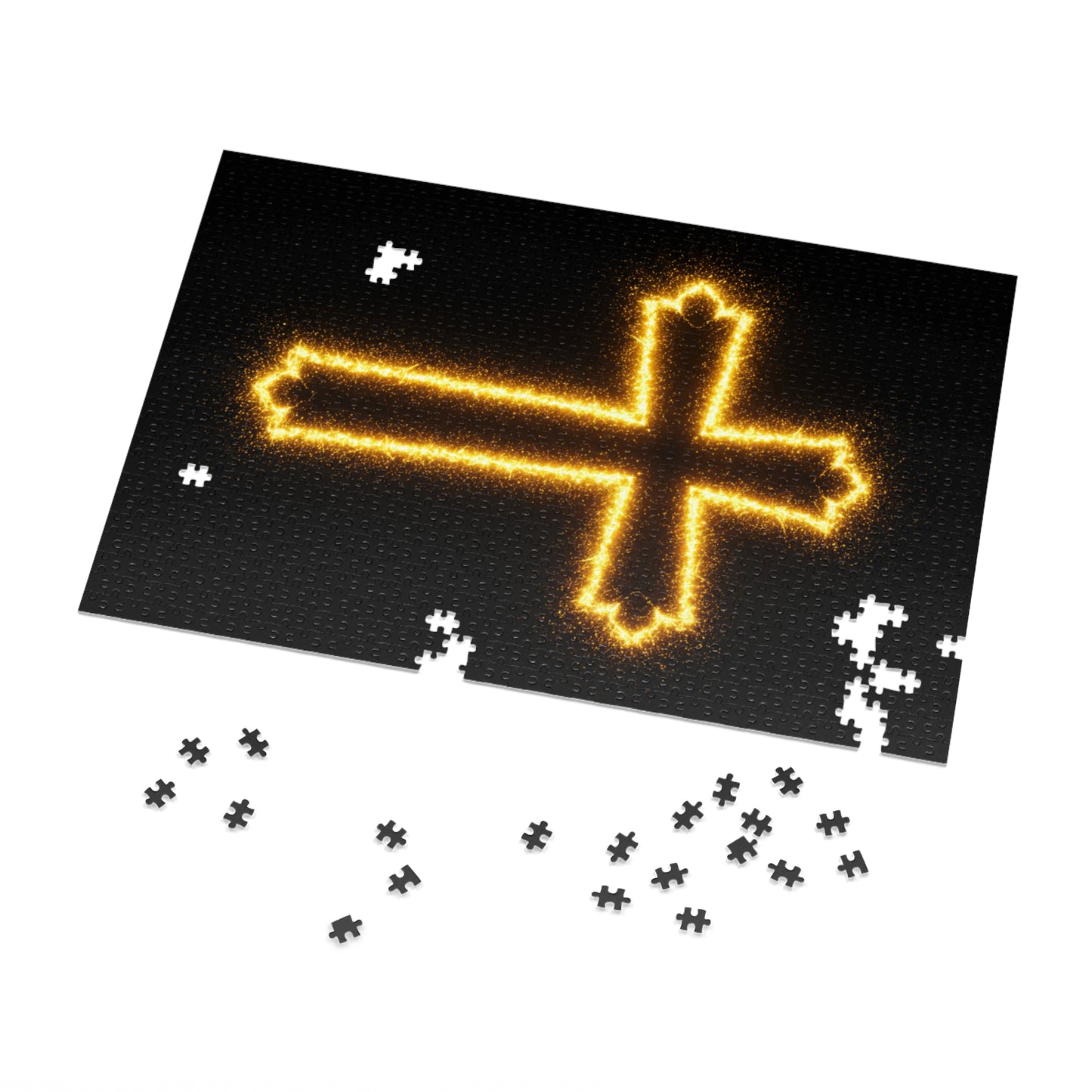 Jigsaw Puzzle - Glowing Cross Design