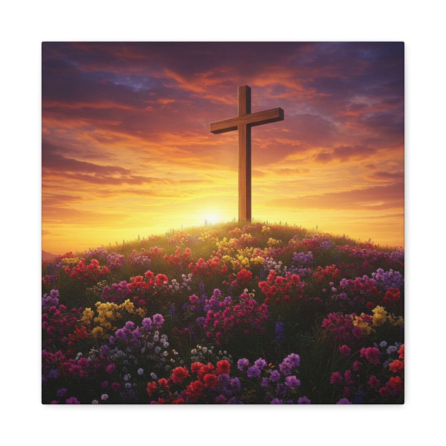Canvas Cross Art Christian Canvas Cross Decor Religious Art Spiritual Painting Unique Decor Gift for Christian