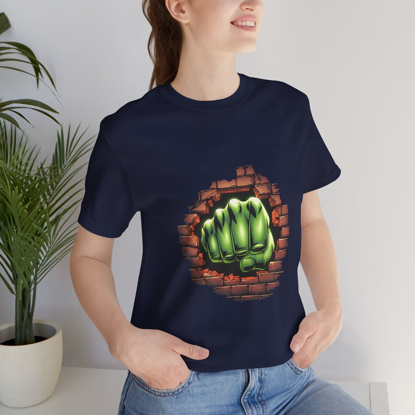 Green Hero Fist Graphic Tee – Superhero Shirt, Comic Pop Art, Gamer Gift, Y2K Dopamine Aesthetic, Funny Nerd Fashion, Unisex T‑shirt