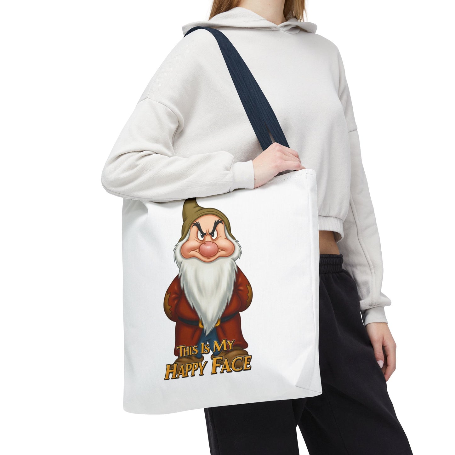 Grumpy Dwarf Tote Bag - "This Is My Happy Face"