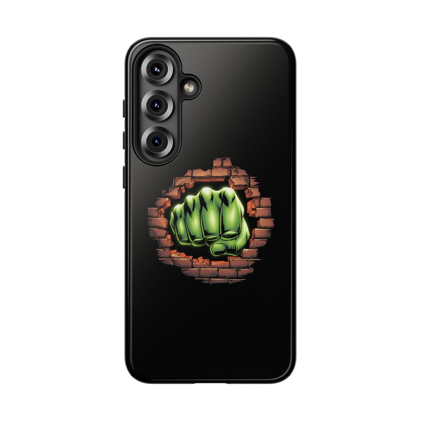 Samsung Phone Case, Green Fist Smashing Wall Design, Comic Book Phone Case, Geeky Case