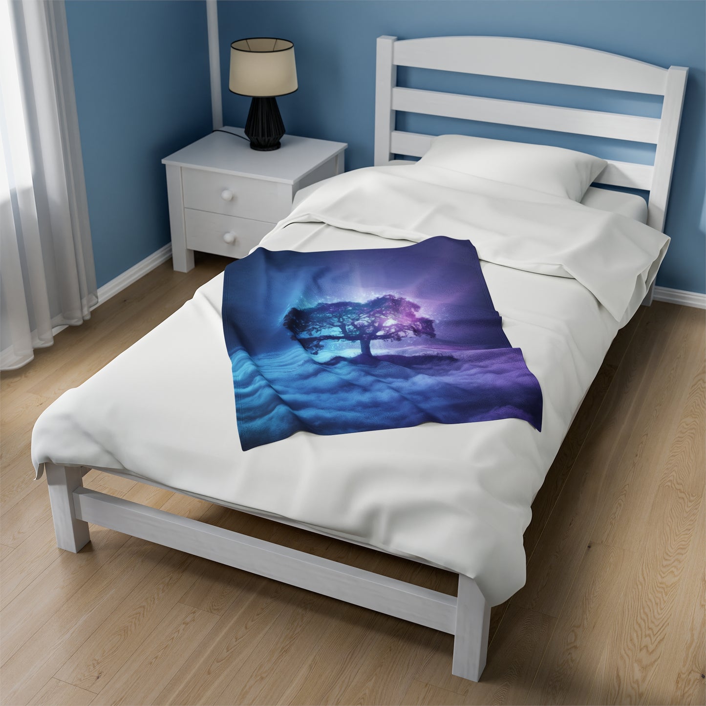 Plush Blanket Dreamy Tree in the Clouds Design