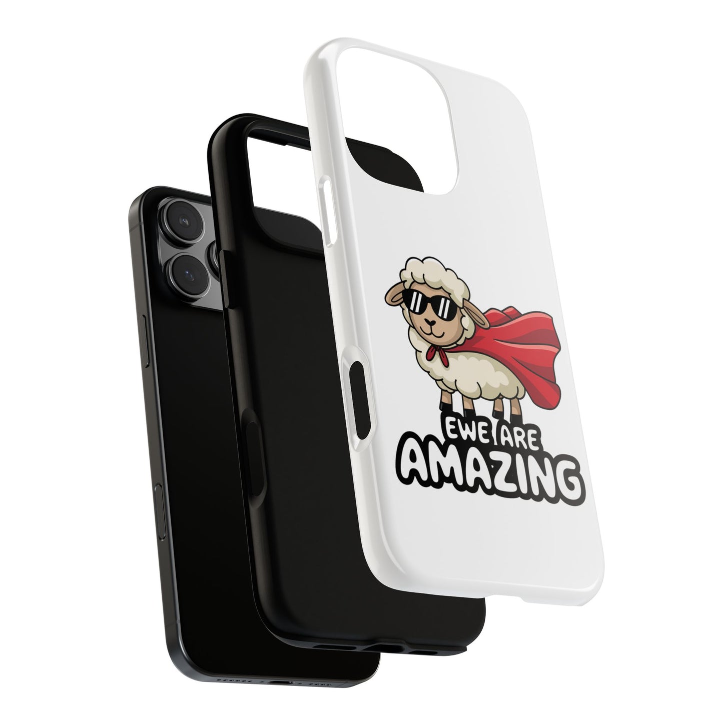 Funny iPhone Case - Cute Sheep Phone Cover - "Ewe Are Amazing" Animal Pun Gift - Motivational iPhone Case - Gift for Her or Him