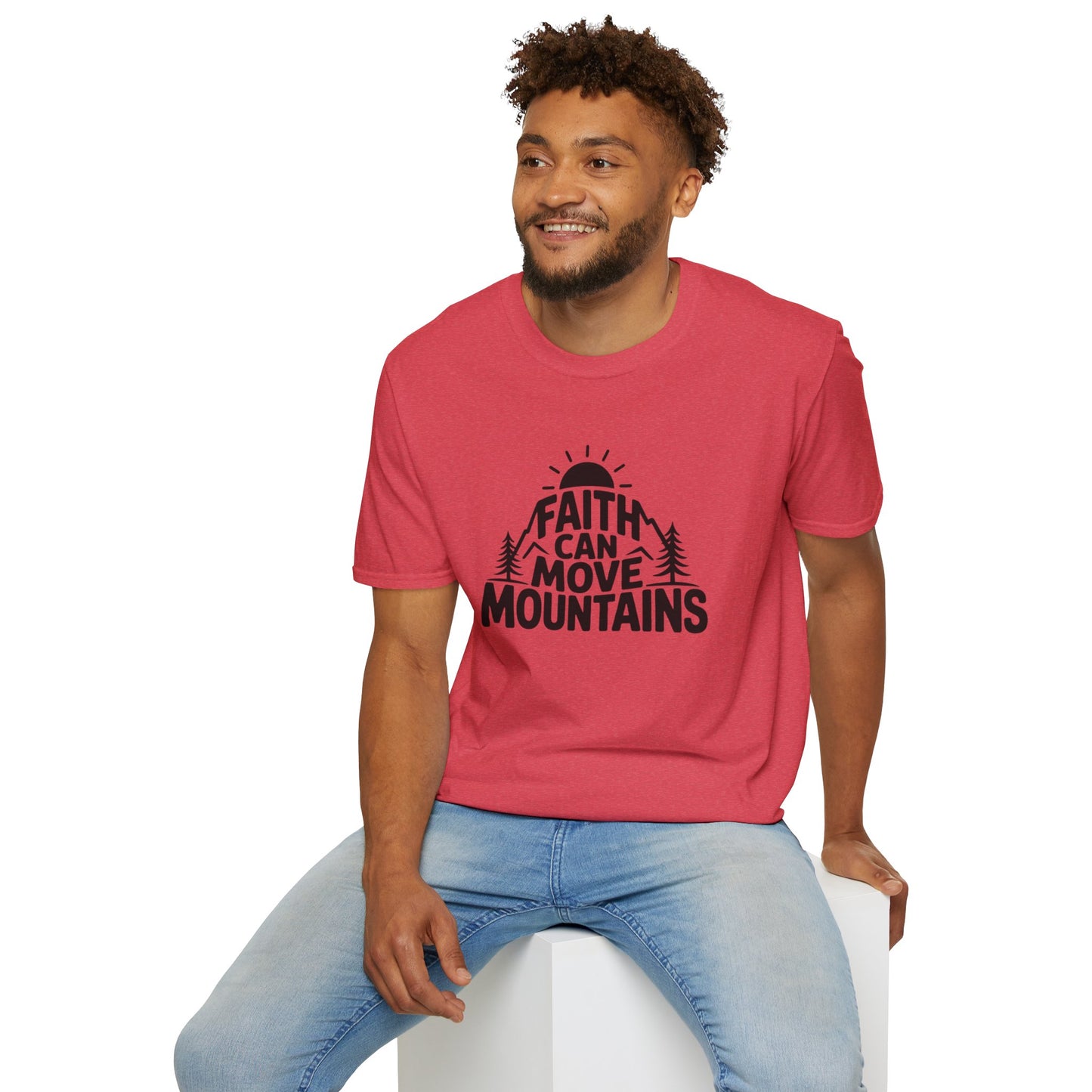 Faith Can Move Mountains T-Shirt | Christian Inspirational Mountain Tee | Boho Nature Faith Graphic Shirt | Gospel Verse Gift for Believers