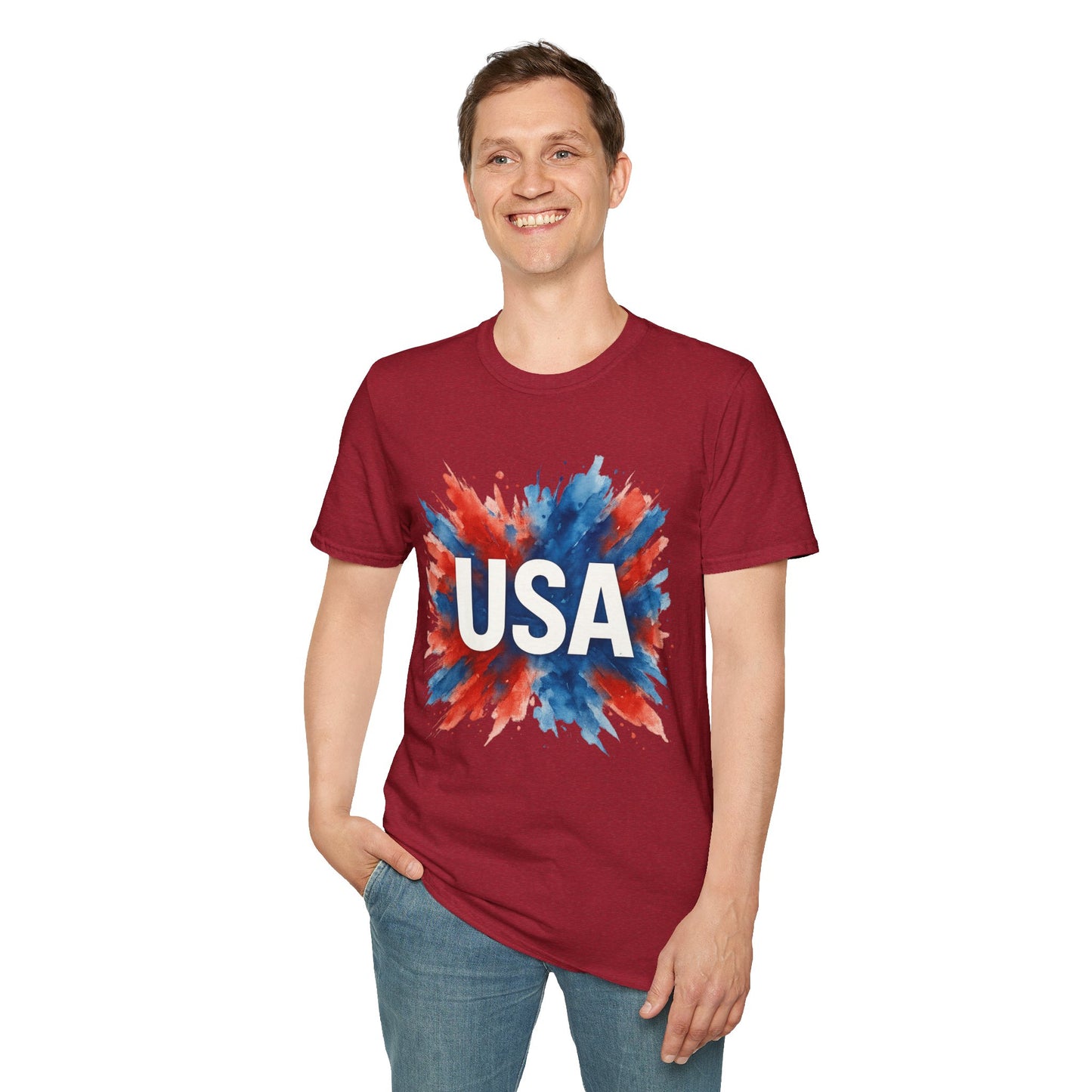 Watercolor USA T-Shirt Unisex | Red White Blue Shirt | Patriotic Graphic Tee | July 4th Shirt | Independence Day Tee | American Flag Shirt