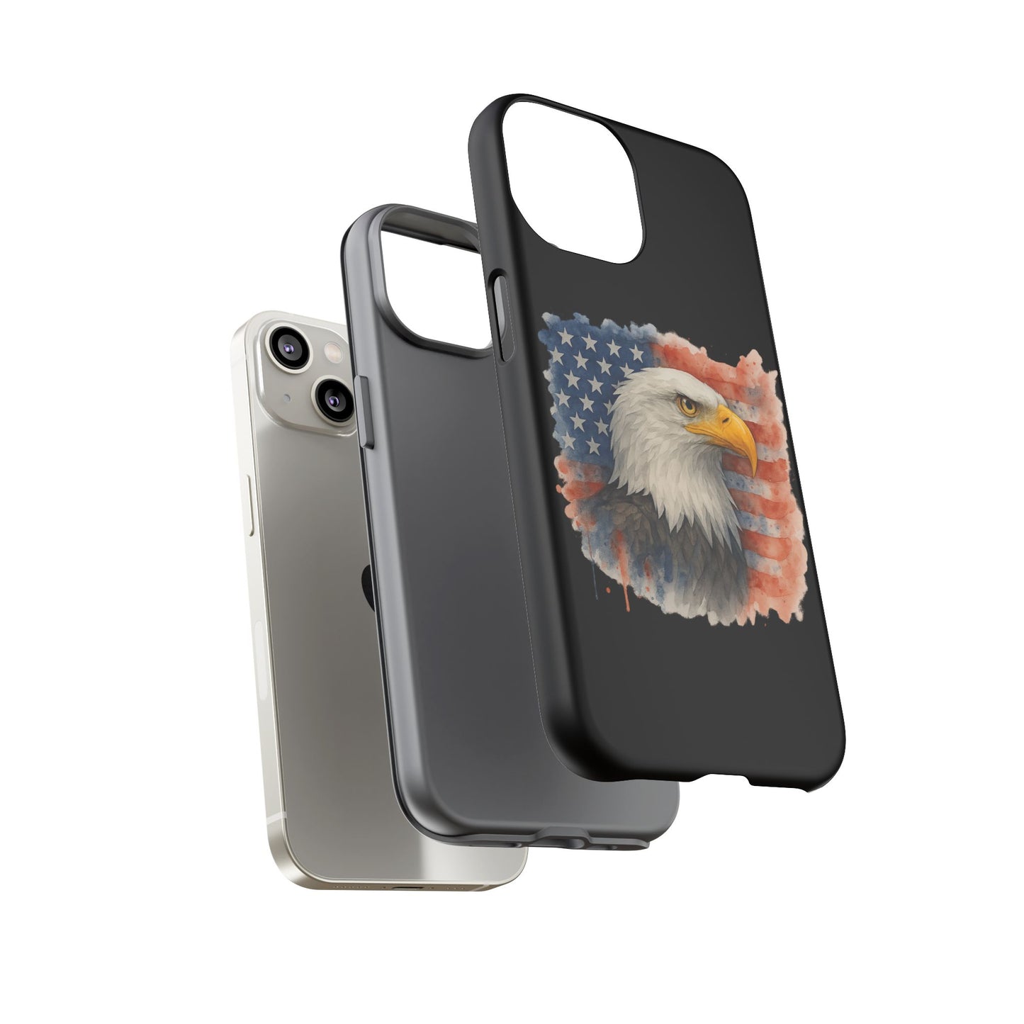 Patriotic Eagle Phone Case for iPhone - Tough Cases with American Flag Design 4th of July Case Memorial Day Veteran's Day