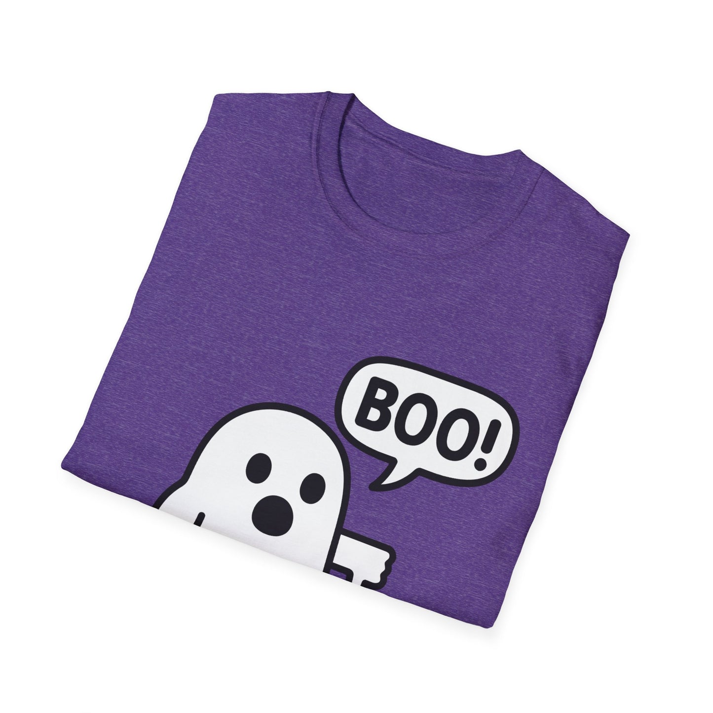 Cute Ghost Thumbs-Down 'Boo' Tee | Funny Halloween Play on Words Shirt | Spooky Season Ghost Tee | Fall Coquette Aesthetic Tee