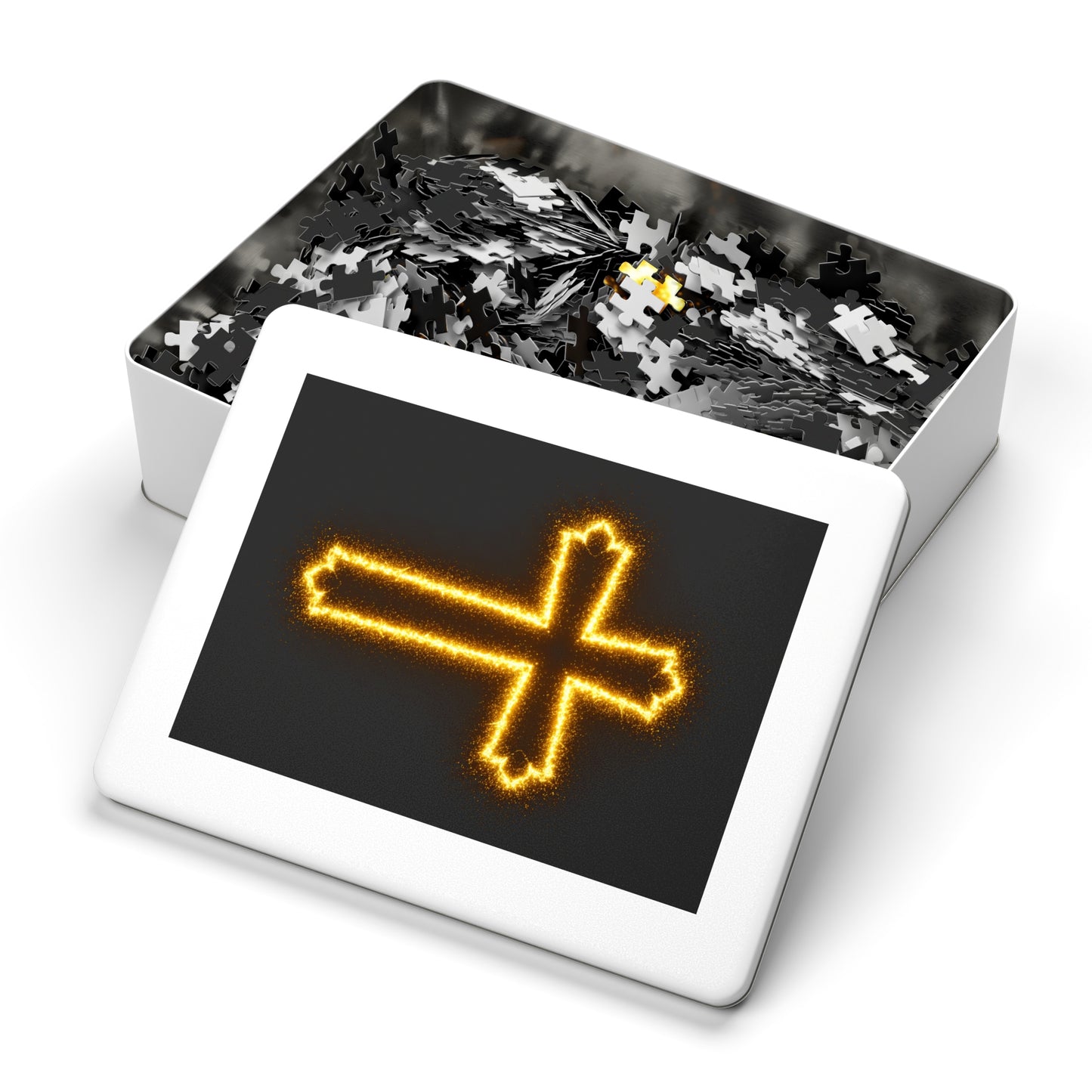 Jigsaw Puzzle - Glowing Cross Design