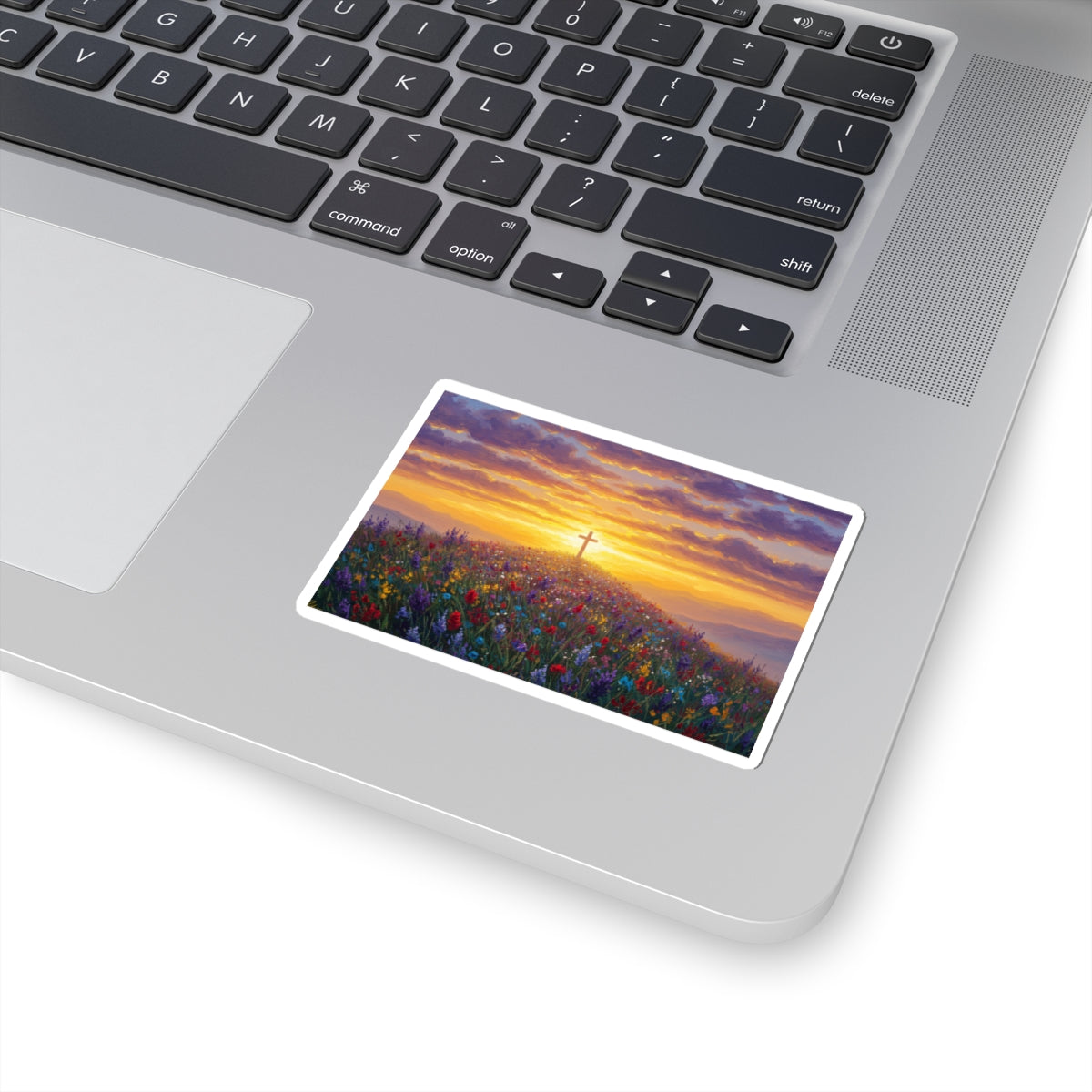 Monet Hill Cross Kiss-Cut Stickers Christian Sticker Spiritual Decal Religious Decor