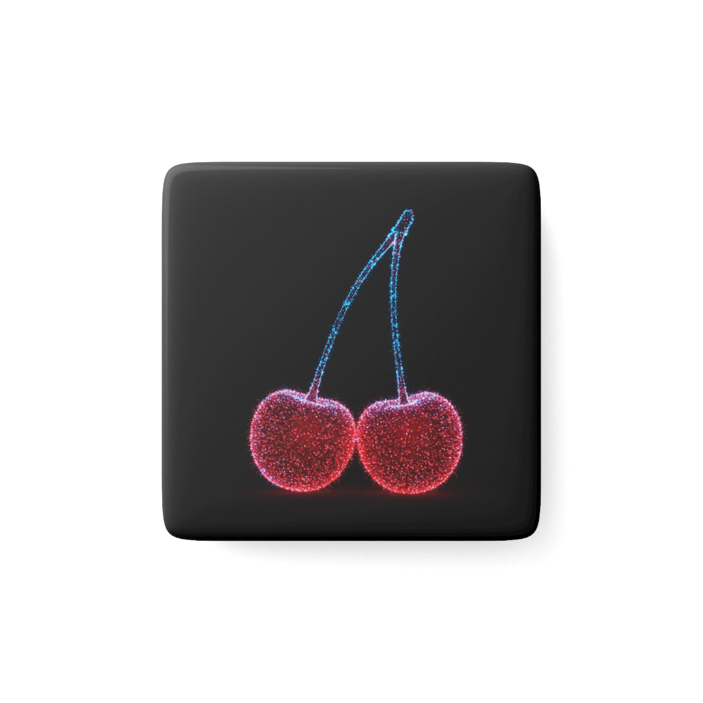 Porcelain Magnet, Sparkling Cherries, Cherry Magnet, Sparkling Cherry Decor Kitchen Decoration