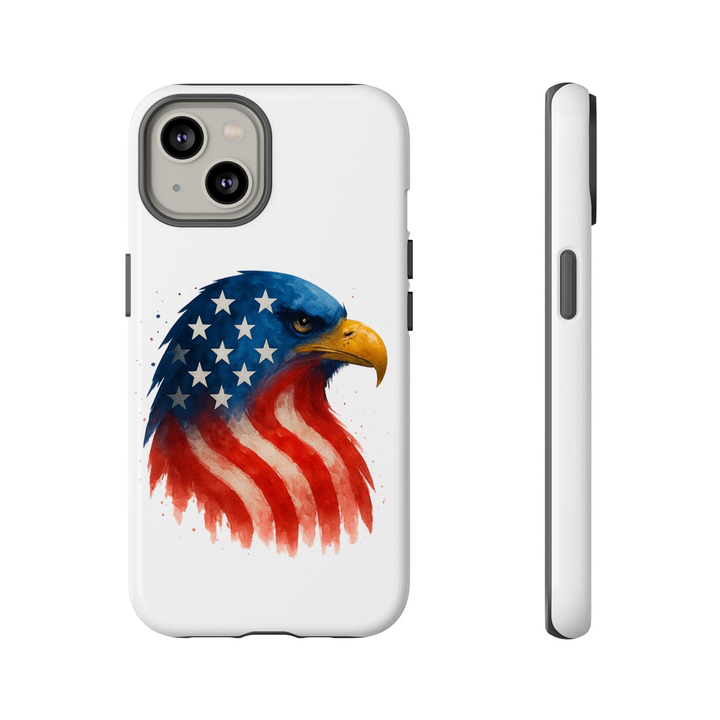 Patriotic Eagle iPhone Case - USA Flag Tough Cover, Dual-Layer Rugged Protection, 4th of July and Veteran Gift