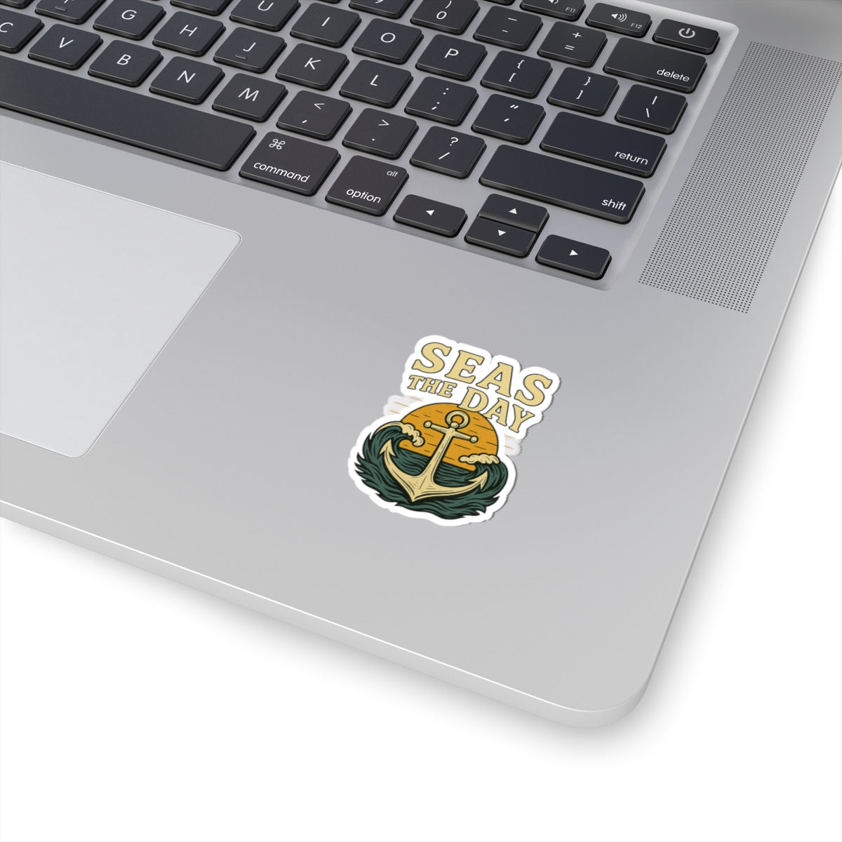 Seas the Day Sticker – Nautical Anchor Vinyl Sticker, Ocean Quote Decal for Laptop, Water Bottle, or Adventure Gear