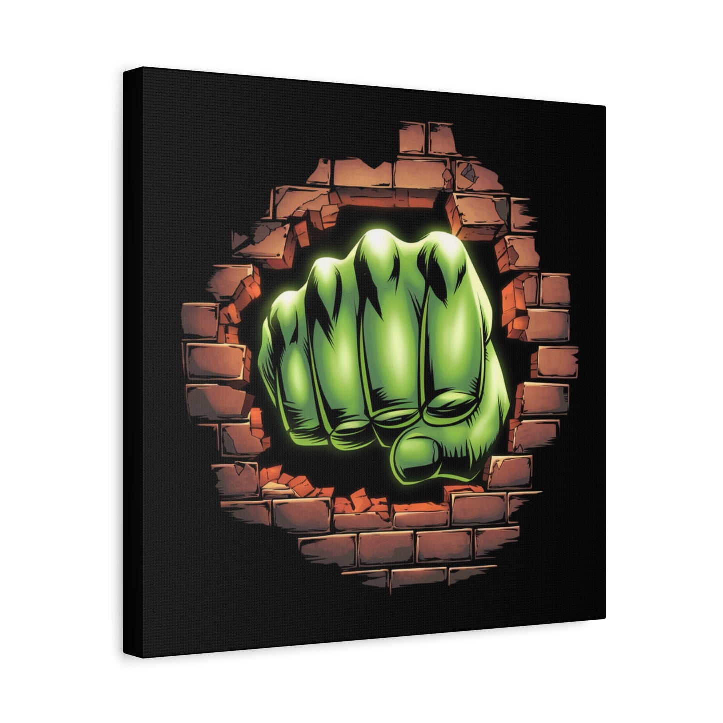 Wall Canvas Green Fist Smashing Design, Wall Art, Comic Canvas