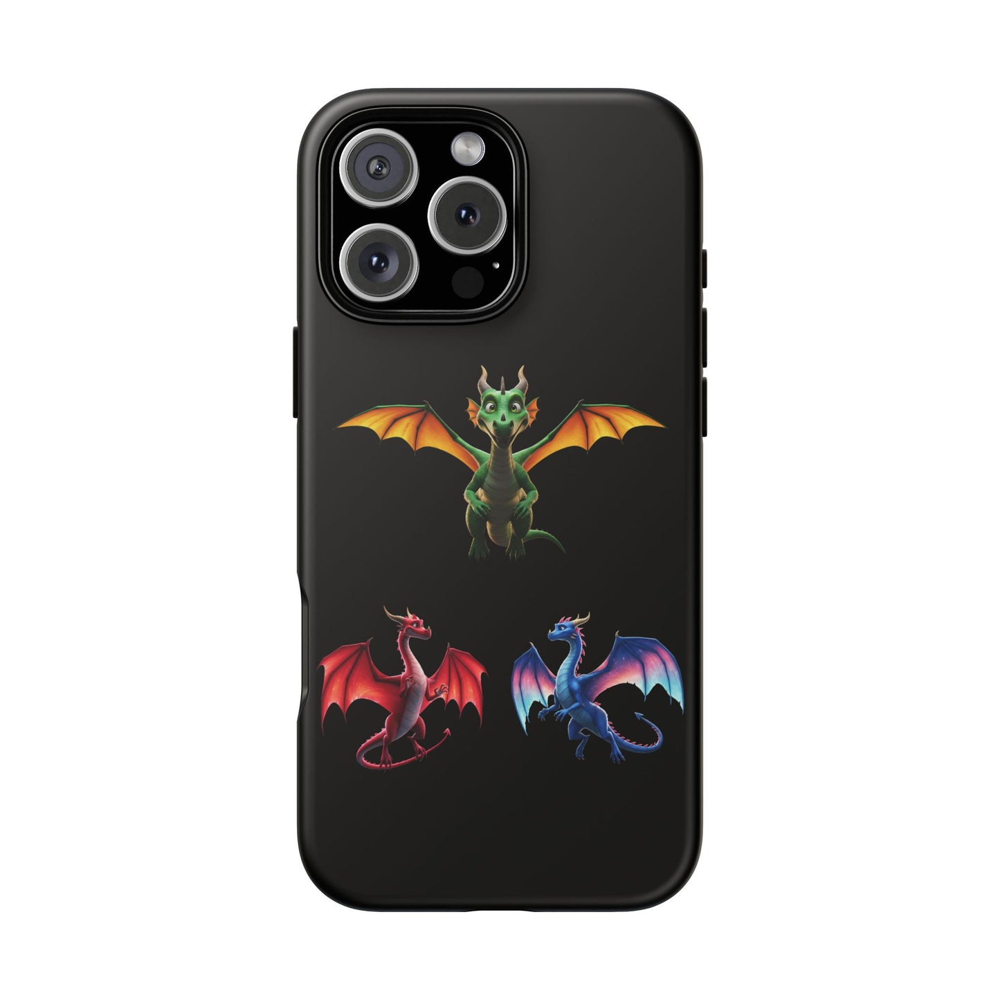 Vibrant Fantasy Dragon iPhone Case - Tough Armor Cover for iPhone 15/14/13 - Colorful Mythical Wings Gift for Dragon Lovers