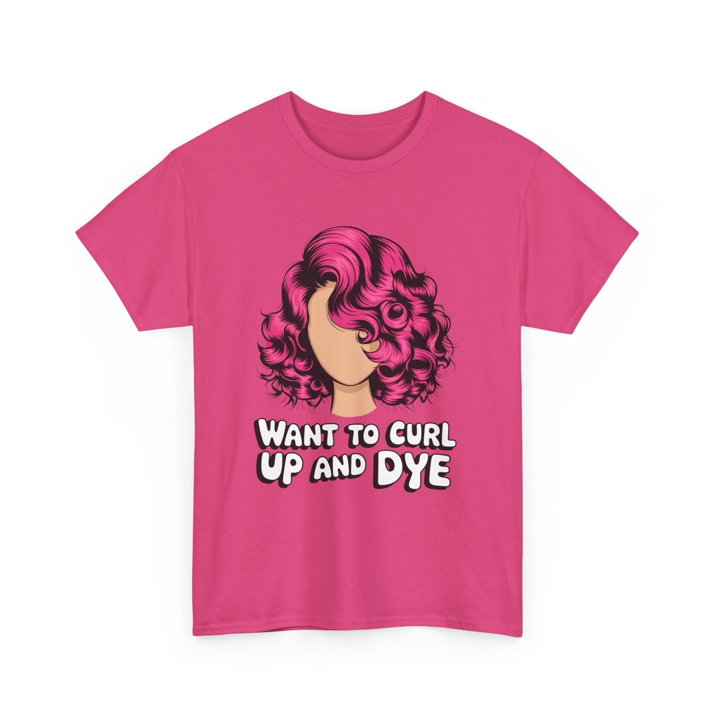 Curly Hair Tee: Want To Curl Up And Dye – Funny Hair Colorist Tee, Salon & Curl Lovers Gift, Trendy Graphic Shirt for Hairstylists