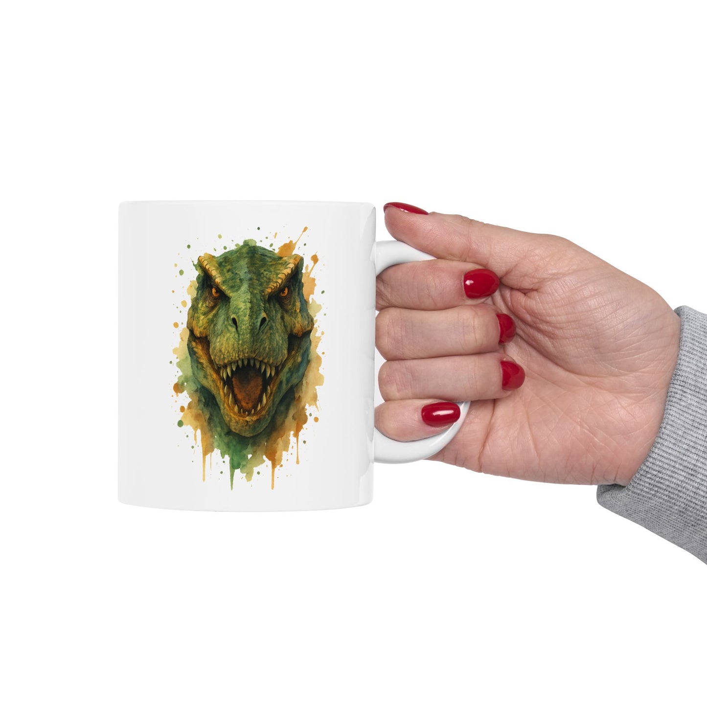 T-Rex Dinosaur Mug – Roaring T‑Rex Coffee Cup 11oz & 15oz | Jurassic Gift for Dino Lovers | Scary Dinosaur Kitchen Decor Mug