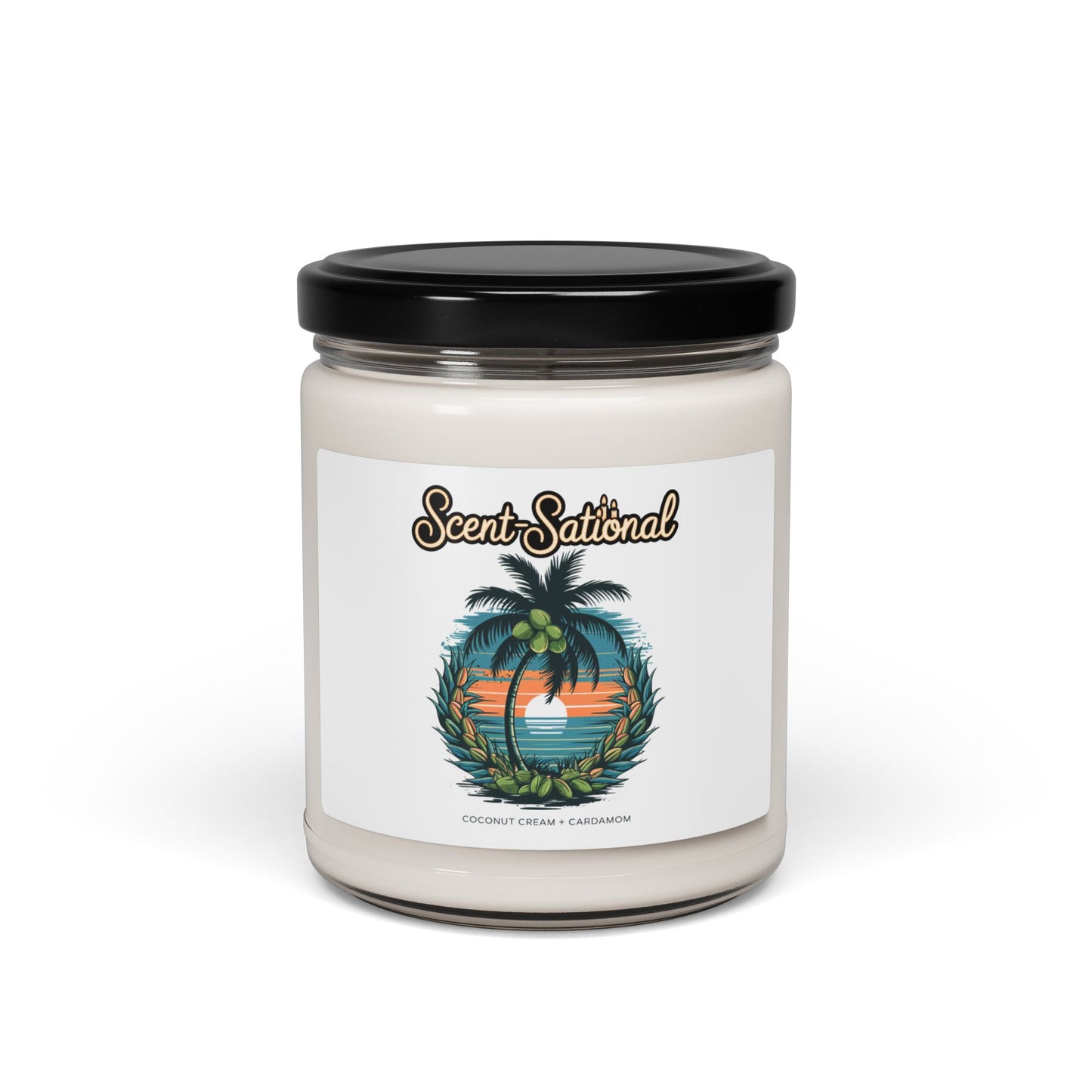 Coconut Cream + Cardamom Candle, Warm Spiced Soy Candle, Tropical Aromatherapy Gift, Long Burn Eco Candle, Cozy Home Scent For Relaxation