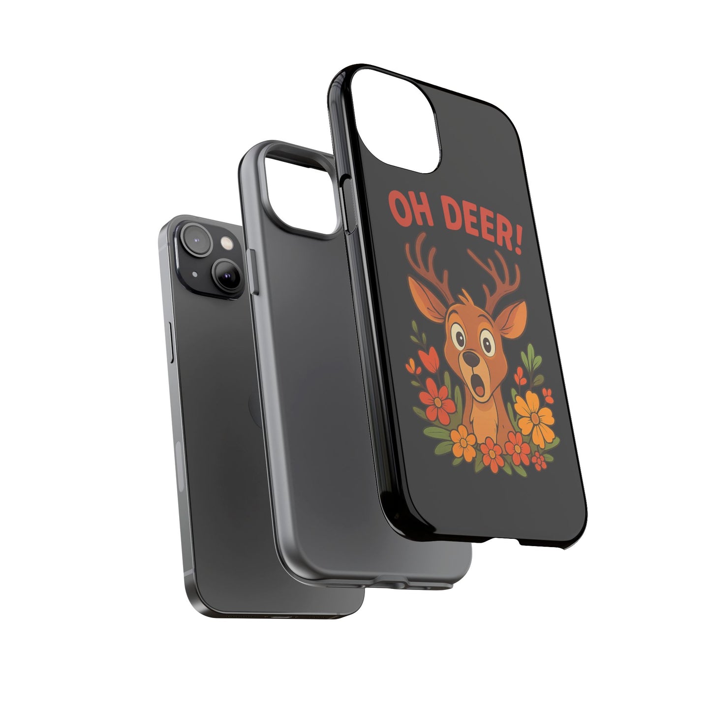 iPhone Case - Startled Deer 'Oh Deer' Nature Lover Phone Case Funny iPhone Accessory