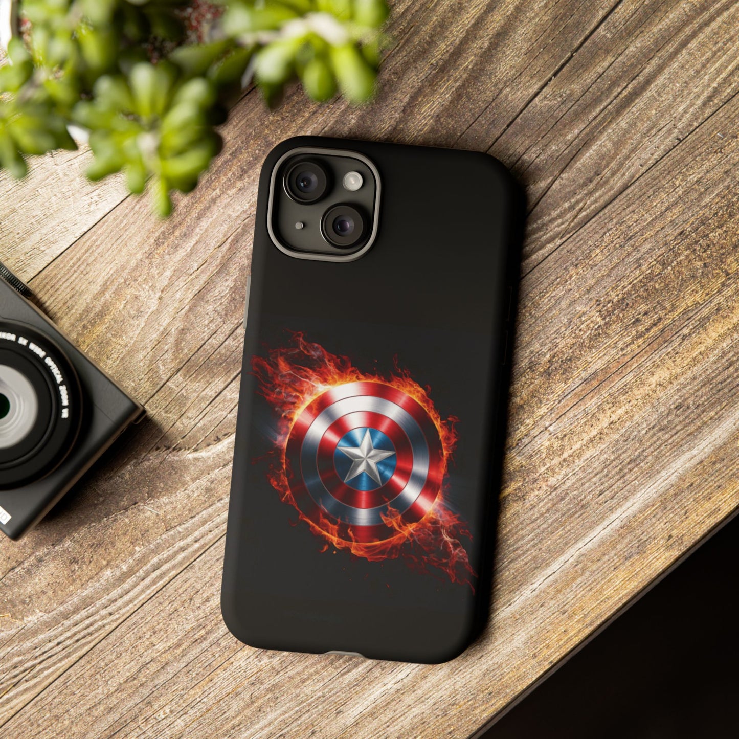 iPhone Case - Captain America Shield in Flames
