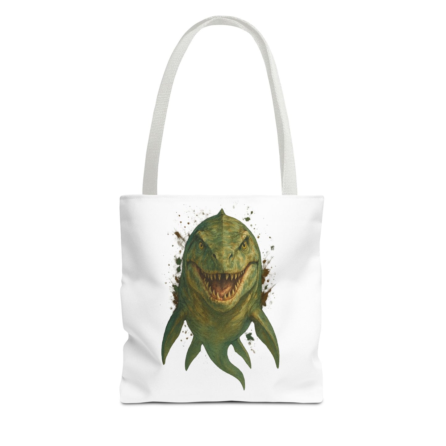Watercolor Mosasaurus Tote Bag - Prehistoric Sea Monster Art, Dinosaur Ocean Reptile Gift, Eco Canvas Bag for Dino and Marine Fans
