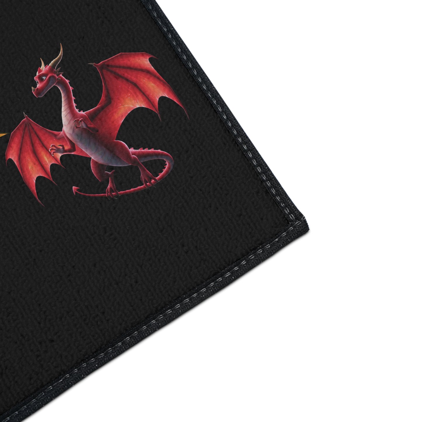 Fantasy Dragon Floor Mat - Non‑Slip Game Room Rug with Blue, Green and Red Dragons, Kids Room Decor, Durable Entrance Welcome Mat