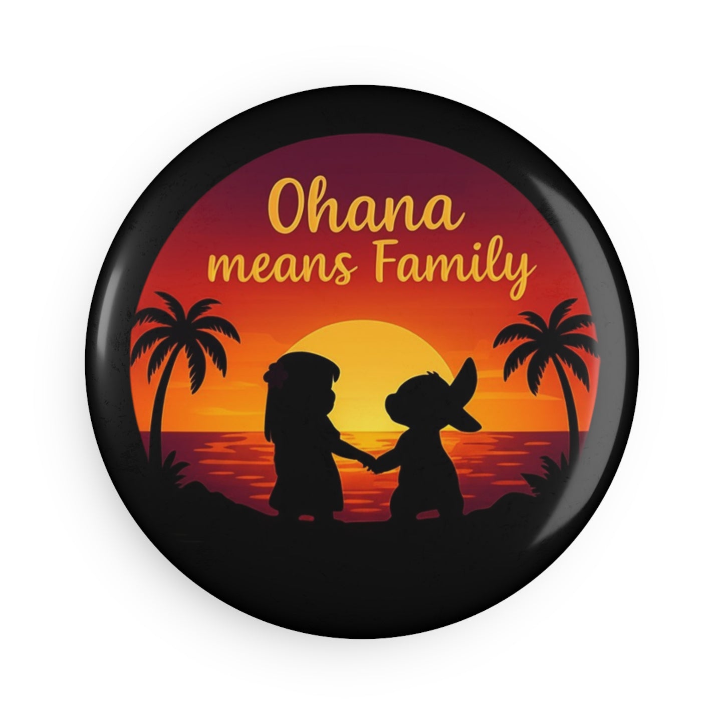 Ohana Means Family Magnet – Cute Hawaiian Fridge Magnet, Family-Inspired Gift, Family Keepsake, Sunset Scene Decor