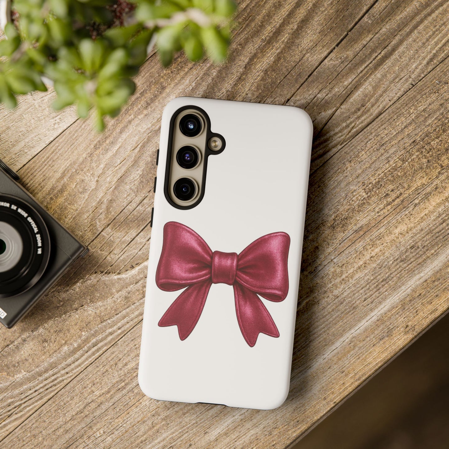 Pink Bow Samsung Case – Cute Girly Phone Cover – Glossy Ribbon Case for Samsung Galaxy – Aesthetic Phone Accessory – Gift for Her