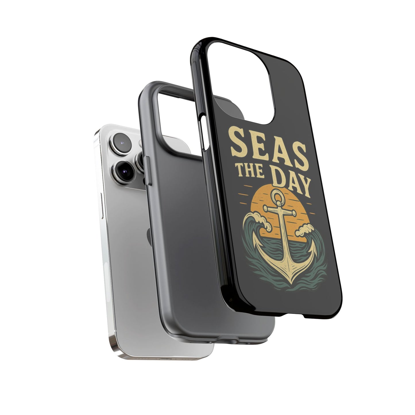 Seas the Day iPhone Case – Nautical Anchor Phone Cover – Ocean Pun Gift – Beach Lover iPhone Accessory – Summer Adventure Phone Case
