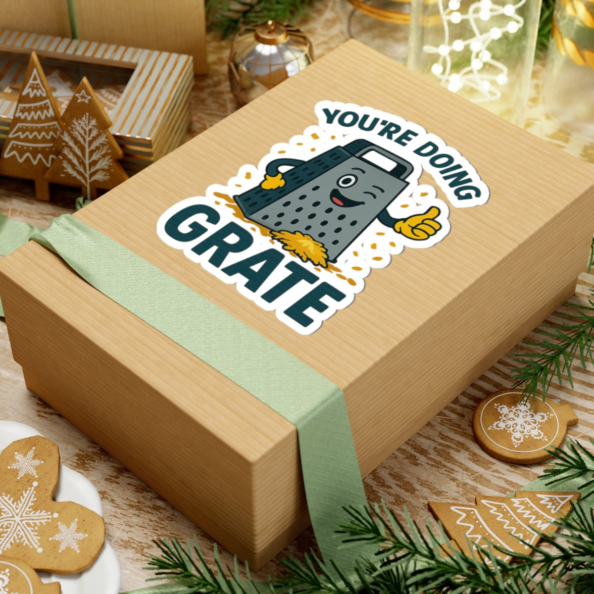 Inspirational Sticker - Cheese Grater Design You're Doing Grate Decal for Foodies Decor for Chefs