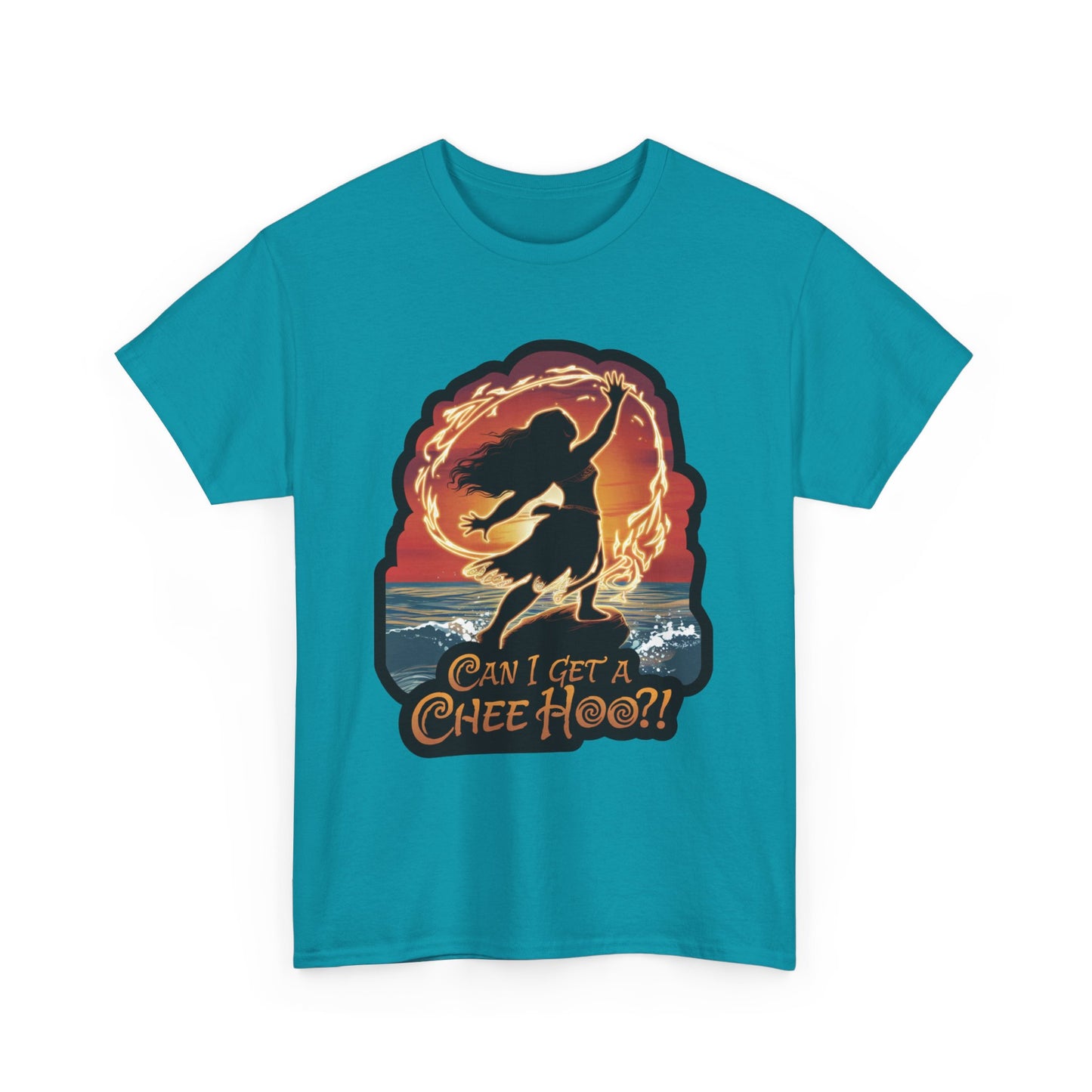 Can I Get a Chee Hoo Shirt – Hawaiian Island Vibes Tee – Hula Dancer Sunset Graphic T-Shirt – Polynesian Luau Party Unisex Top