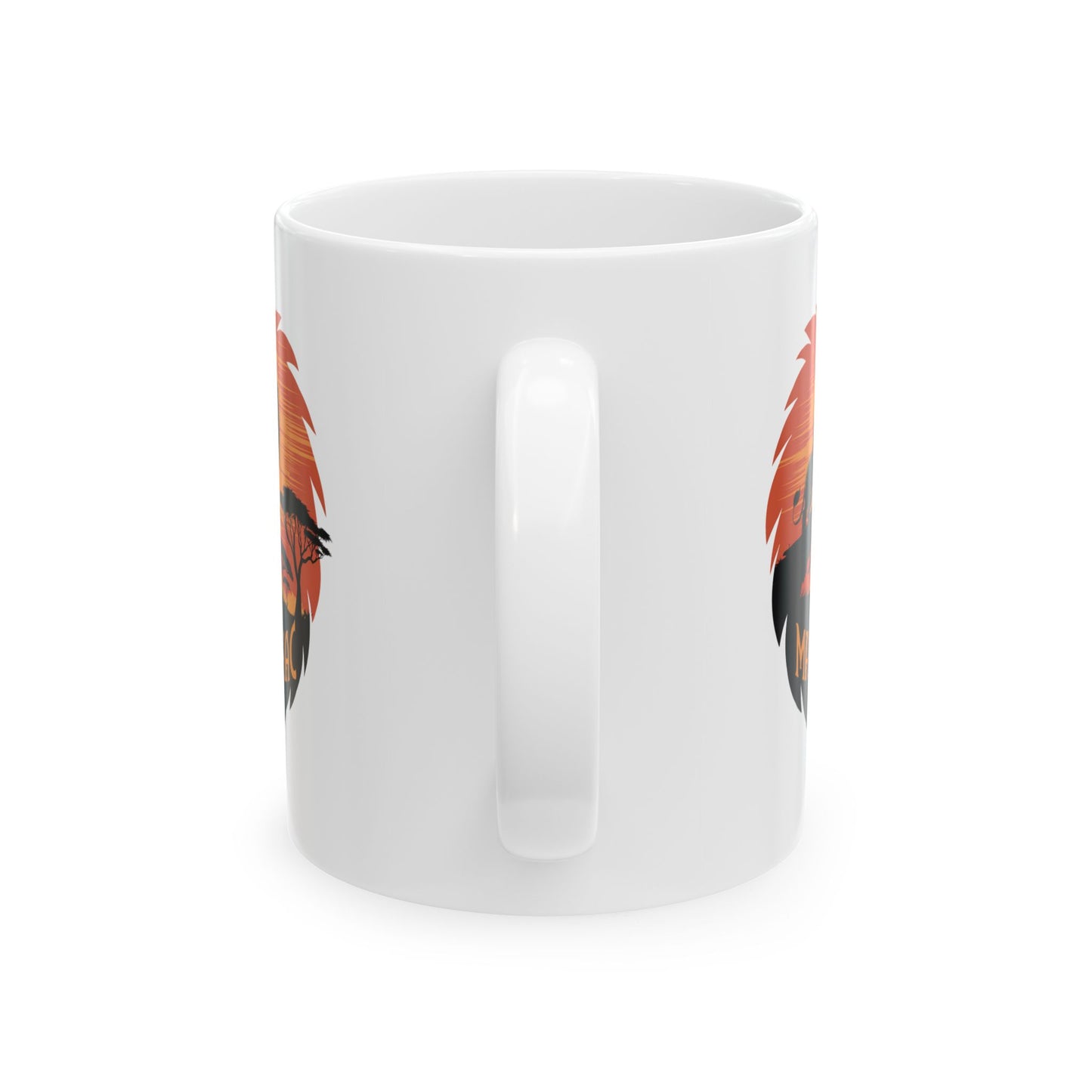 I’m a Mane-iac Lion Mug – Funny Animal Pun Coffee Cup – Safari Wildlife Gift for Him, Her, Kids – Bold Jungle Kitchen Decor